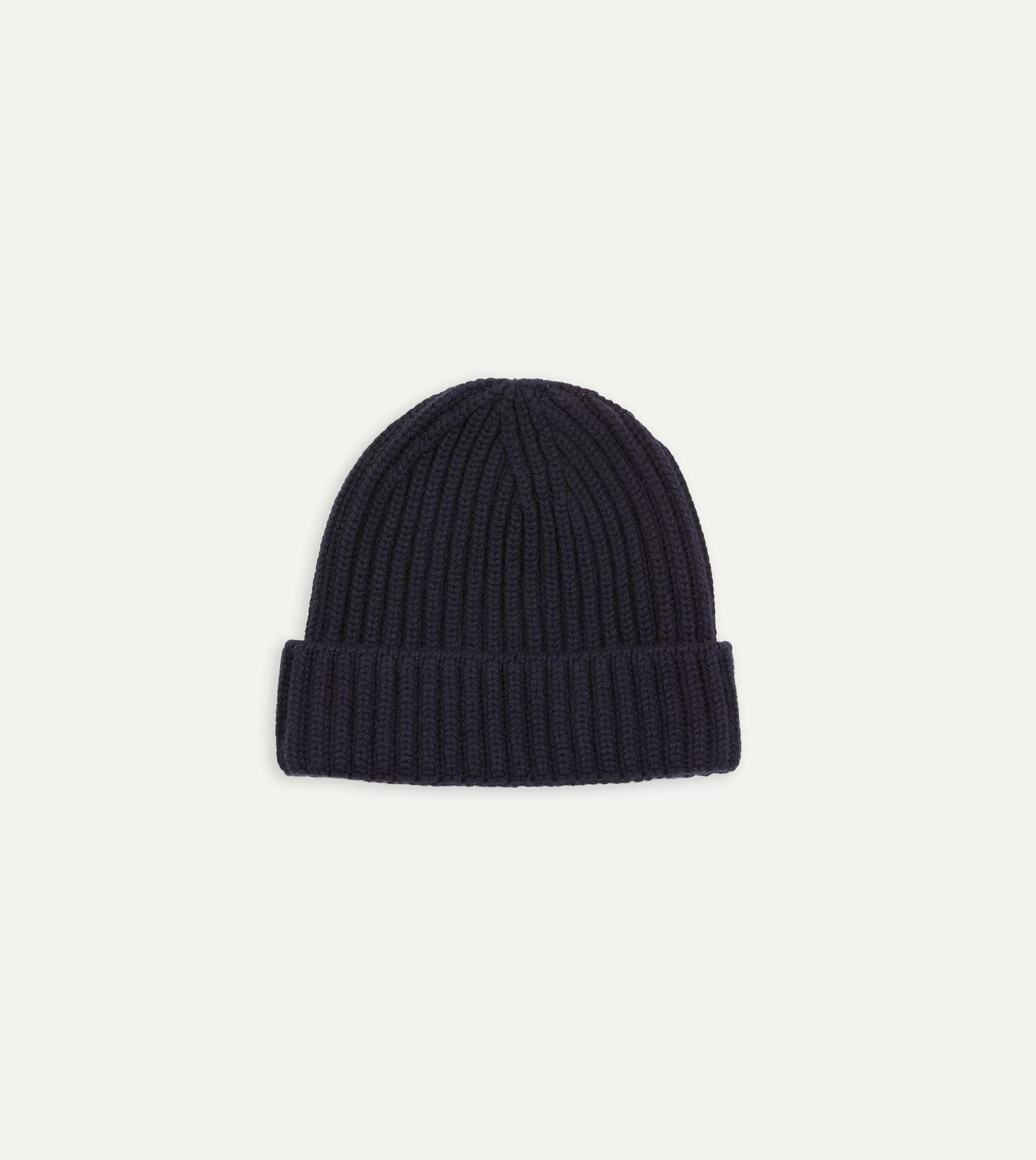 Drake’s Hats | Hats | Navy Cashmere Ribbed Knit Cap