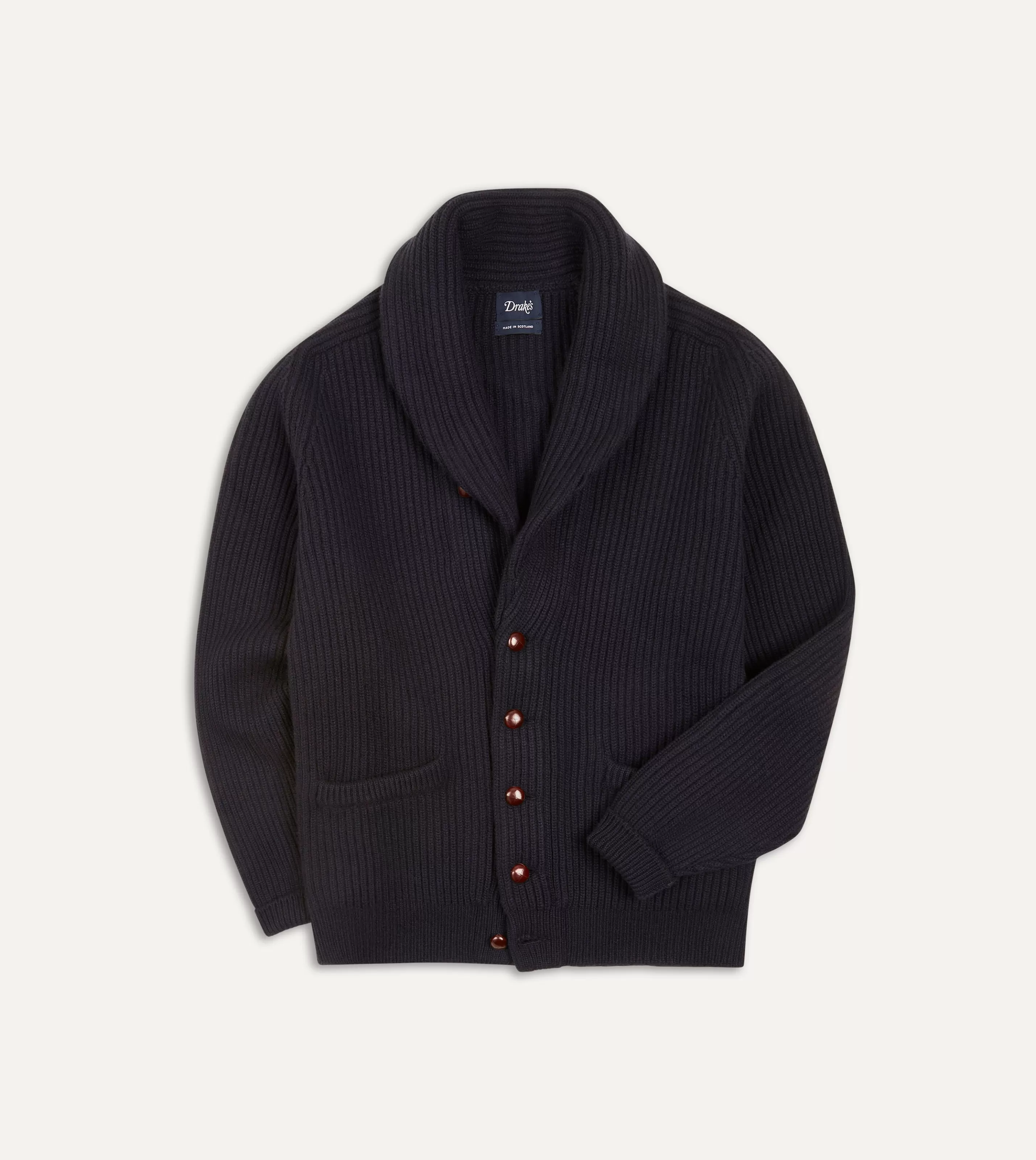 Drake’s Knitwear | Knitwear | Cashmere Shawl Collar Cardigan Navy