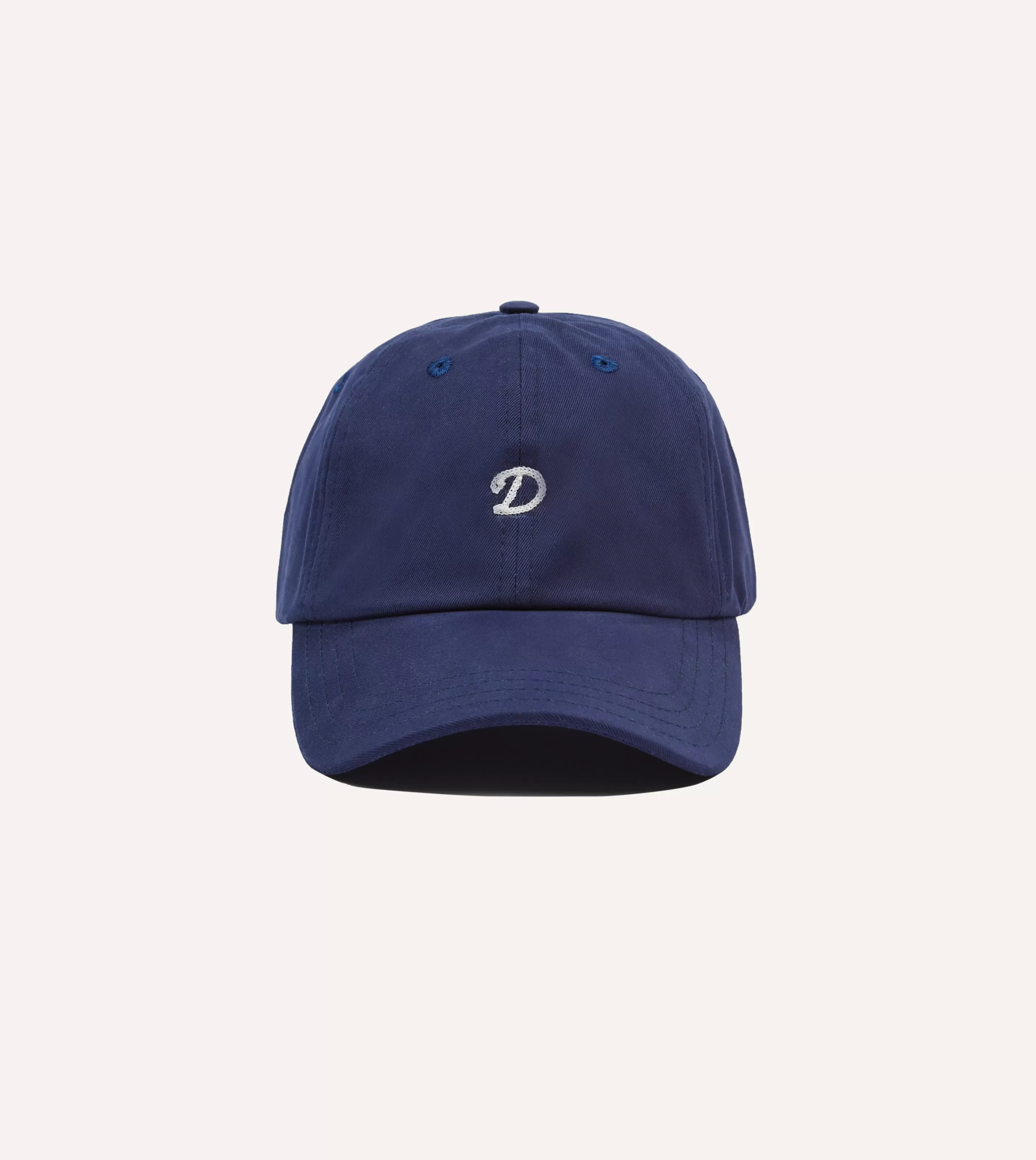 Drake’s Hats | Chainstitch 'D' Cotton Twill Baseball Cap Navy