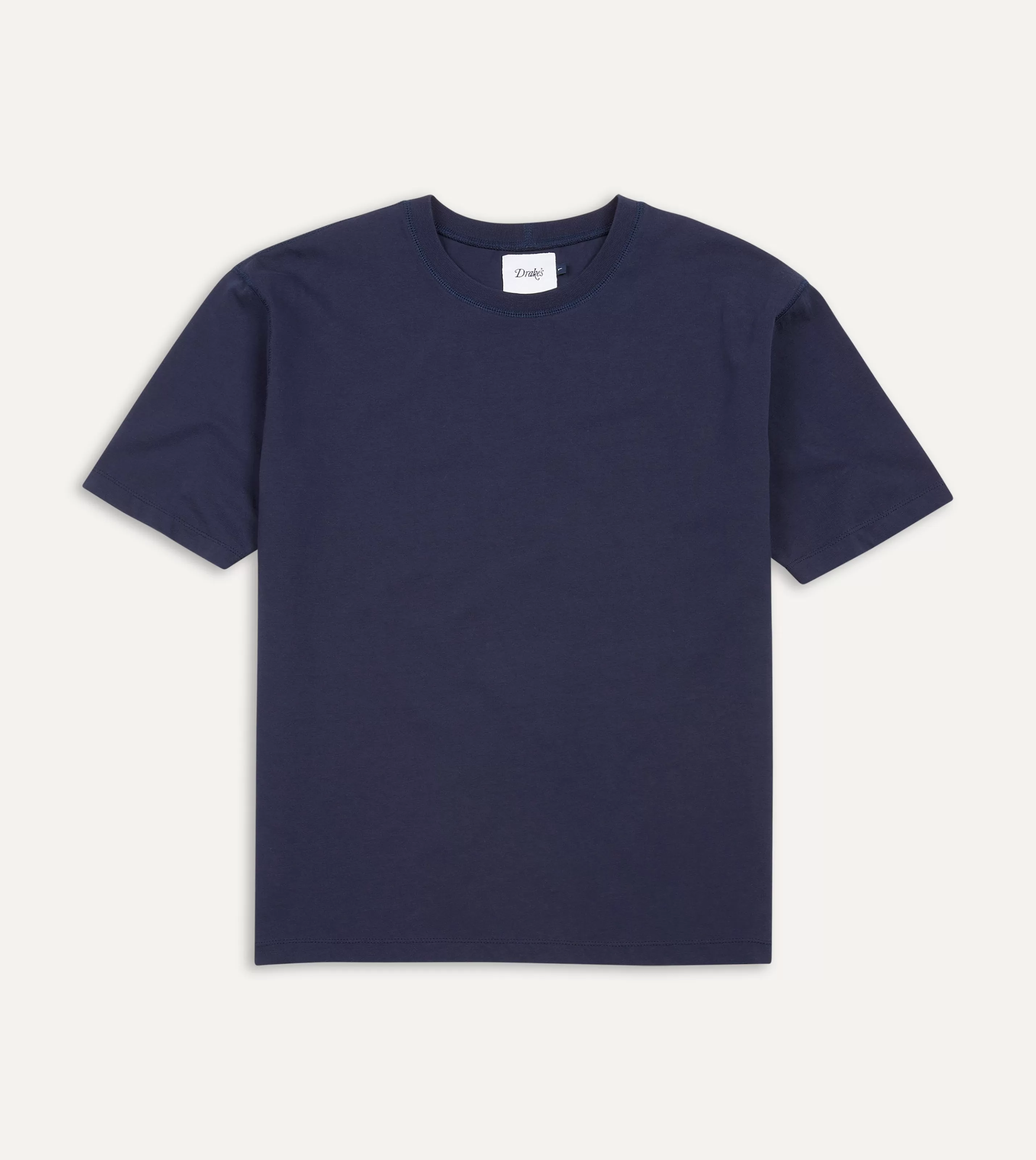 Drake’s T-Shirts | T-Shirts | Cotton Crew Neck Hiking T-Shirt Navy