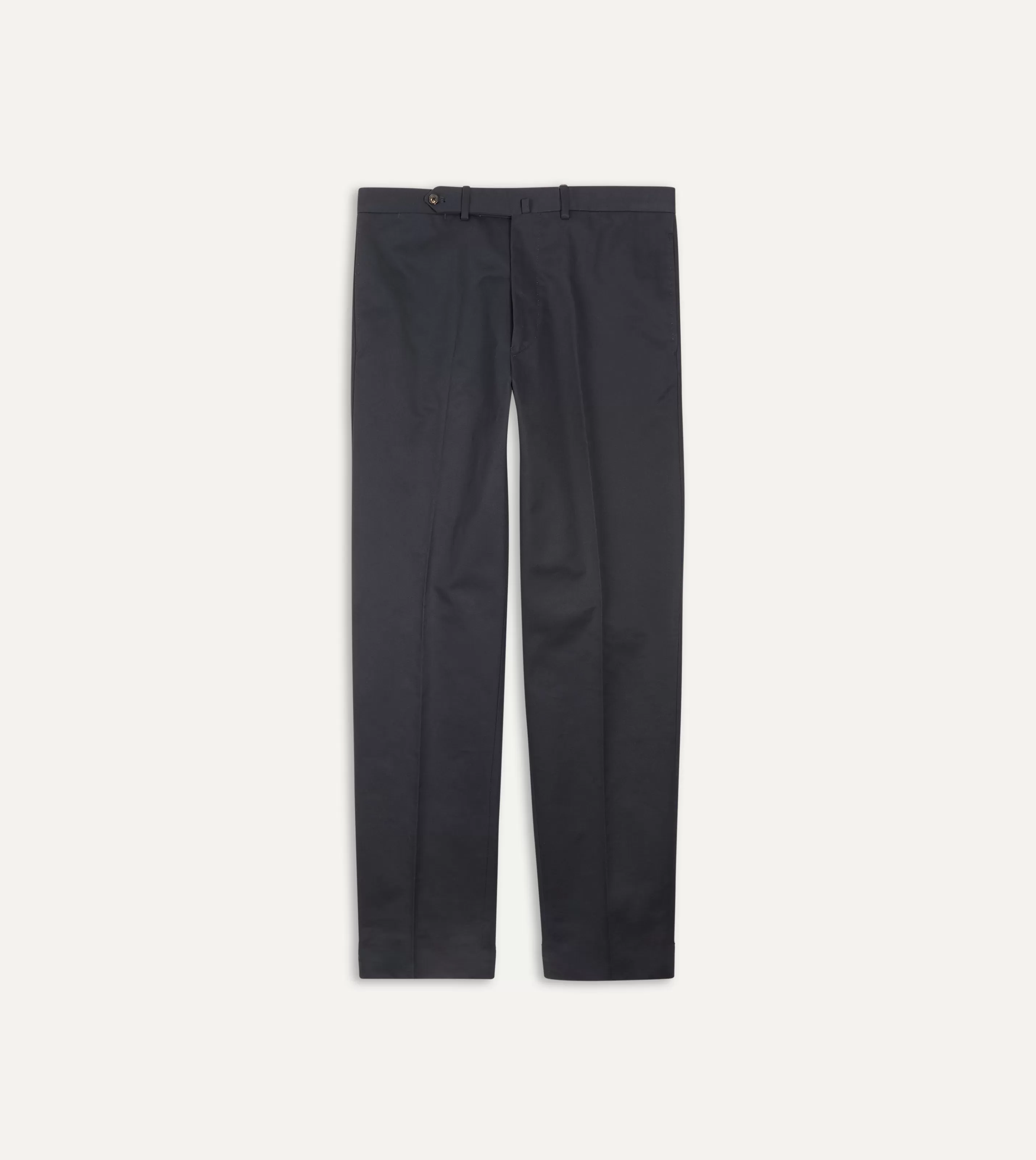 Drake’s Trousers | Trousers | Cotton Drill Flat Front Trouser Navy