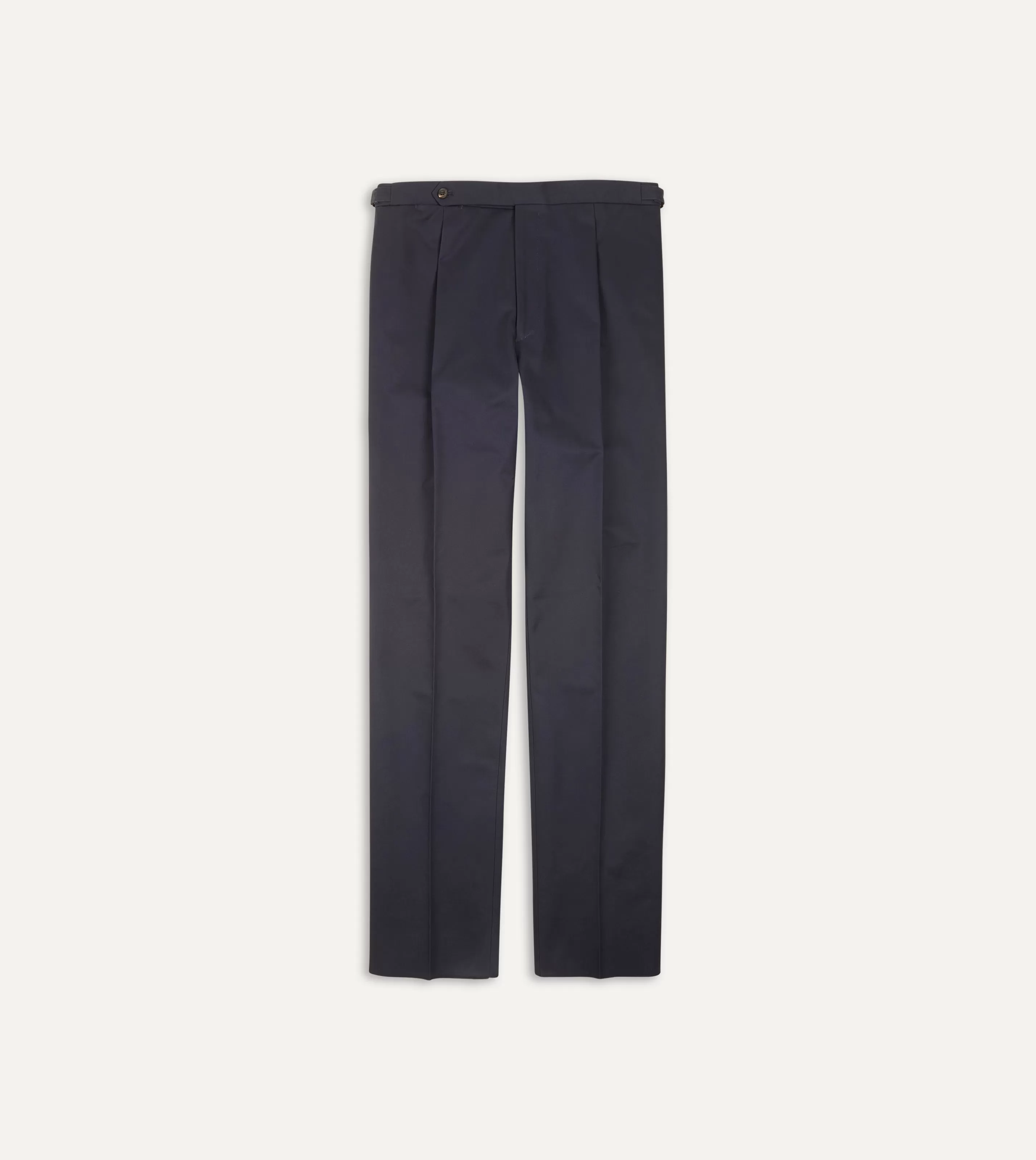 Drake’s Trousers | Trousers | Cotton Drill Single Pleat Trouser Navy