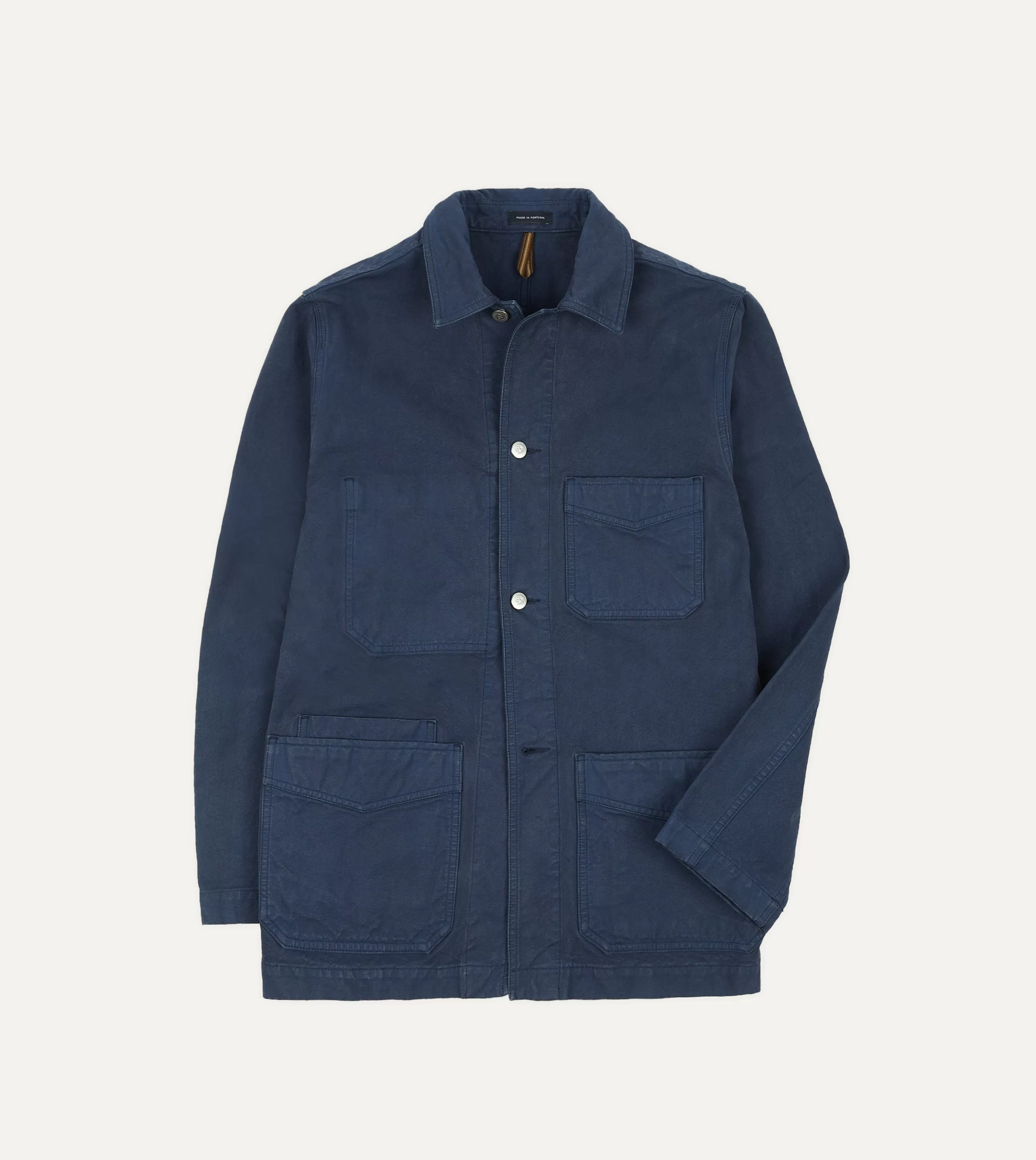 Drake’s Coats & Jackets | Chore Jackets | Navy Cotton Duck Canvas Five-Pocket Chore Jacket