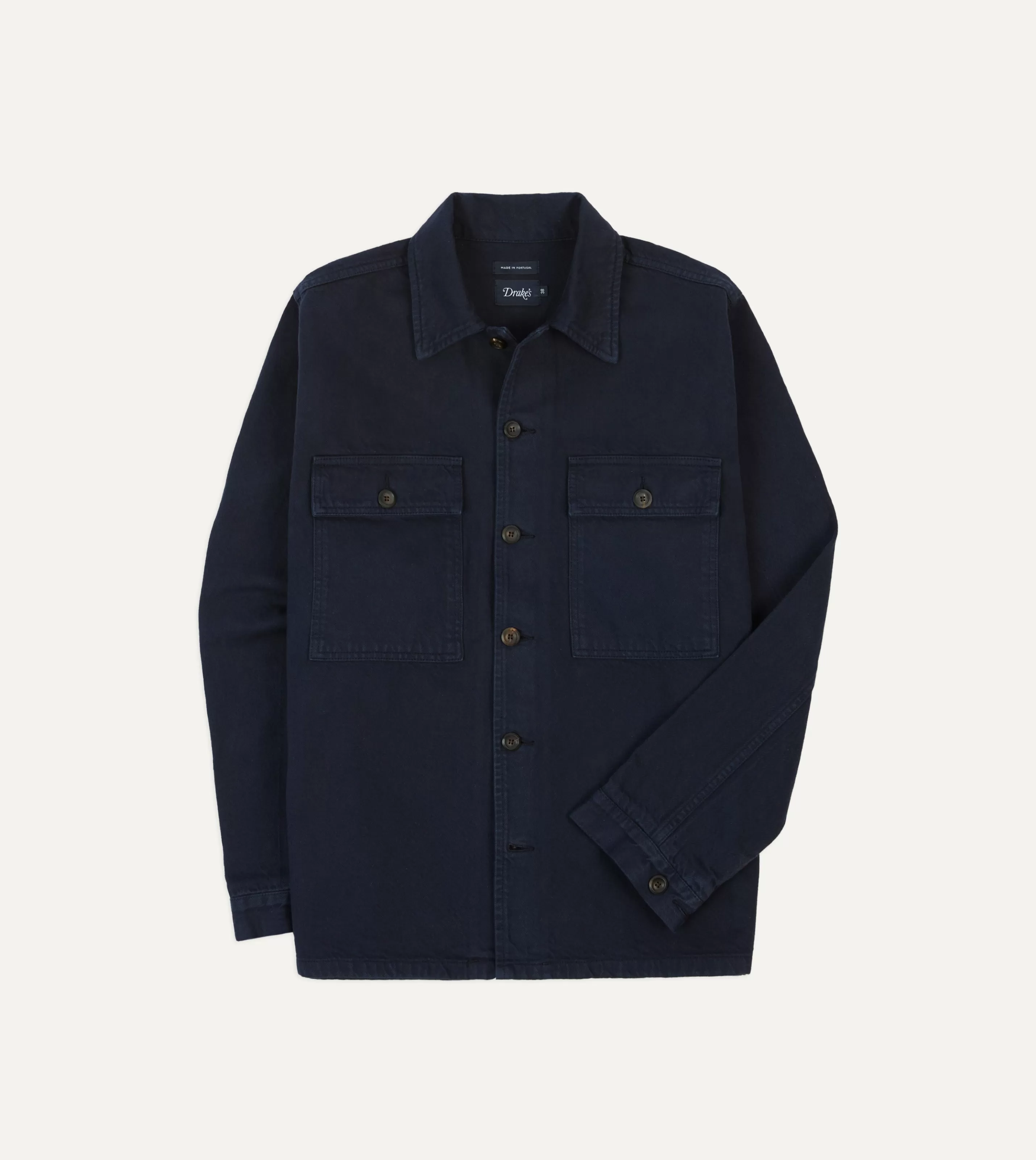 Drake’s Shirts | Casual Shirts | Cotton Field Shirt Navy