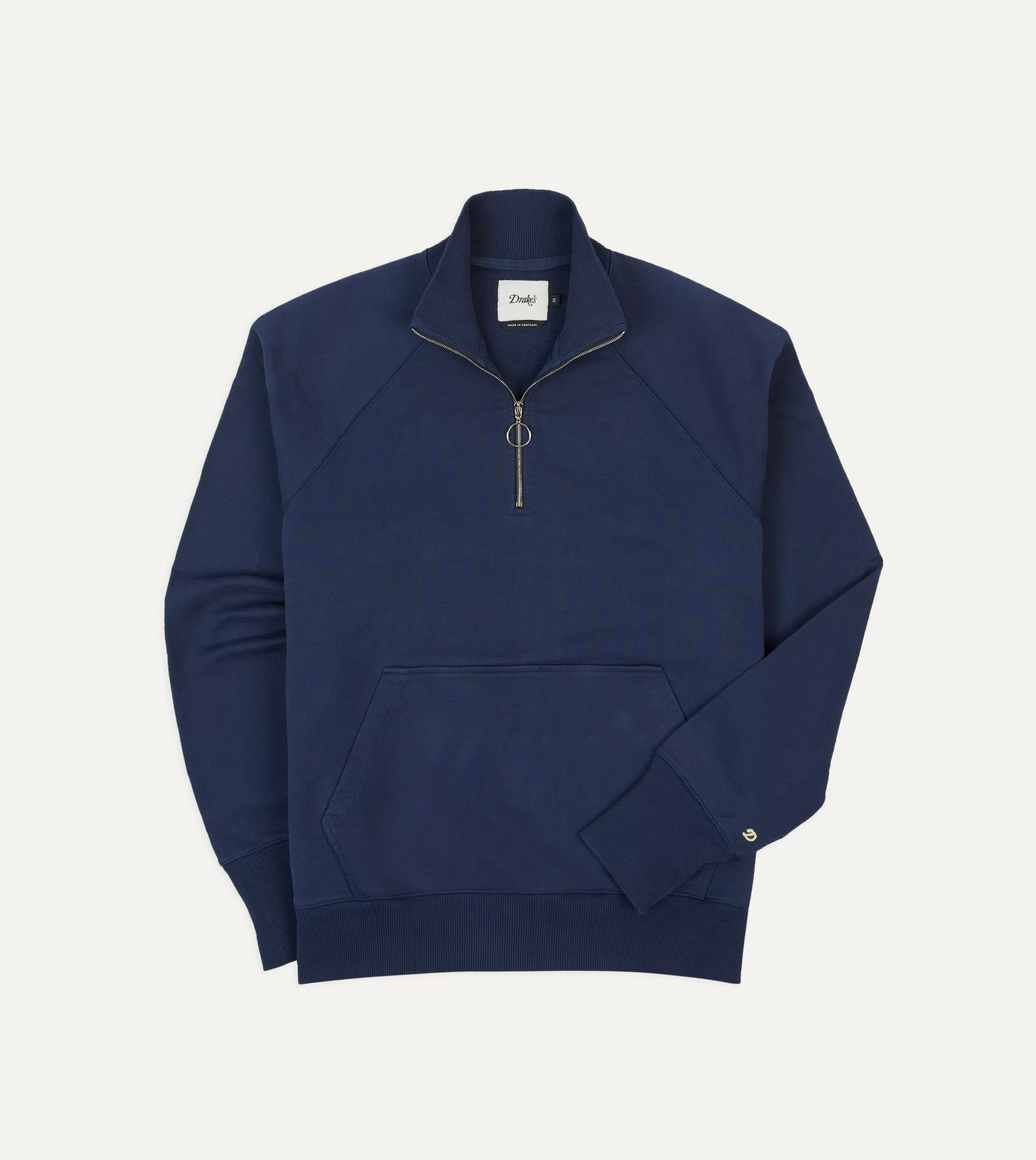 Drake’s Polos & Sweatshirts | Cotton Quarter Zip Sweatshirt Navy