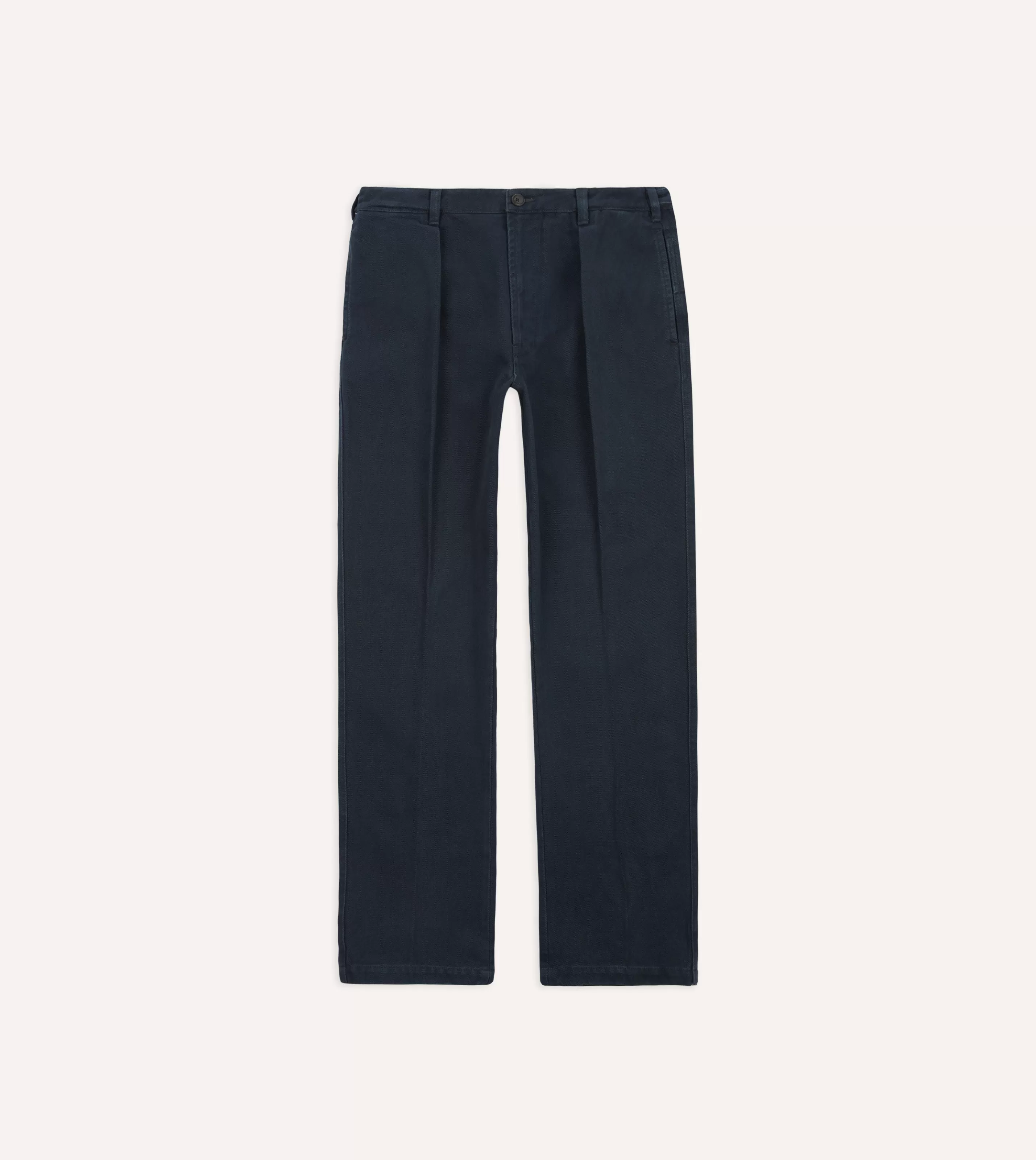 Drake’s Trousers | Trousers | Heavy Cotton Twill Games Trousers Navy