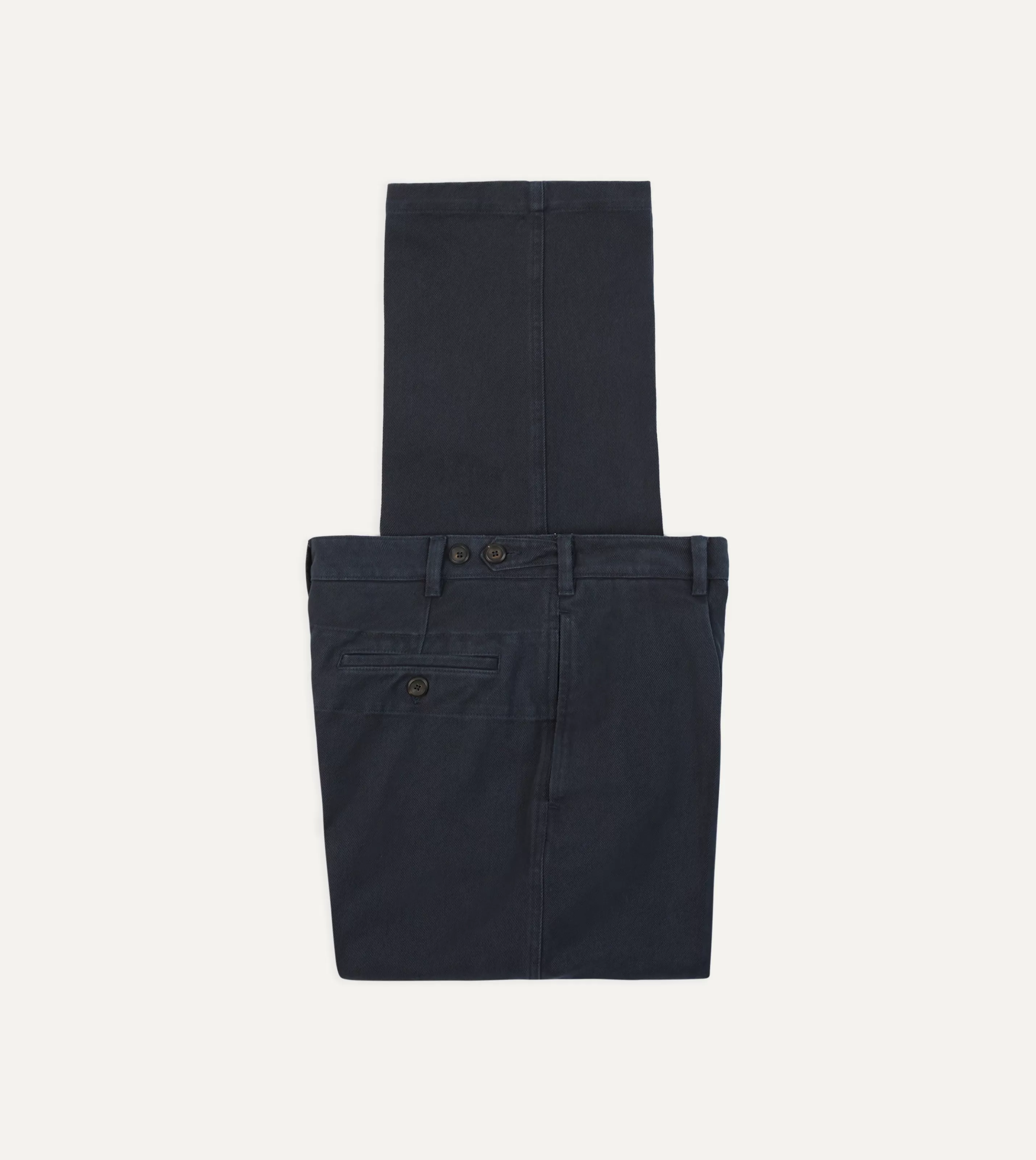 Drake’s Trousers | Trousers | Heavy Cotton Twill Games Trousers Navy