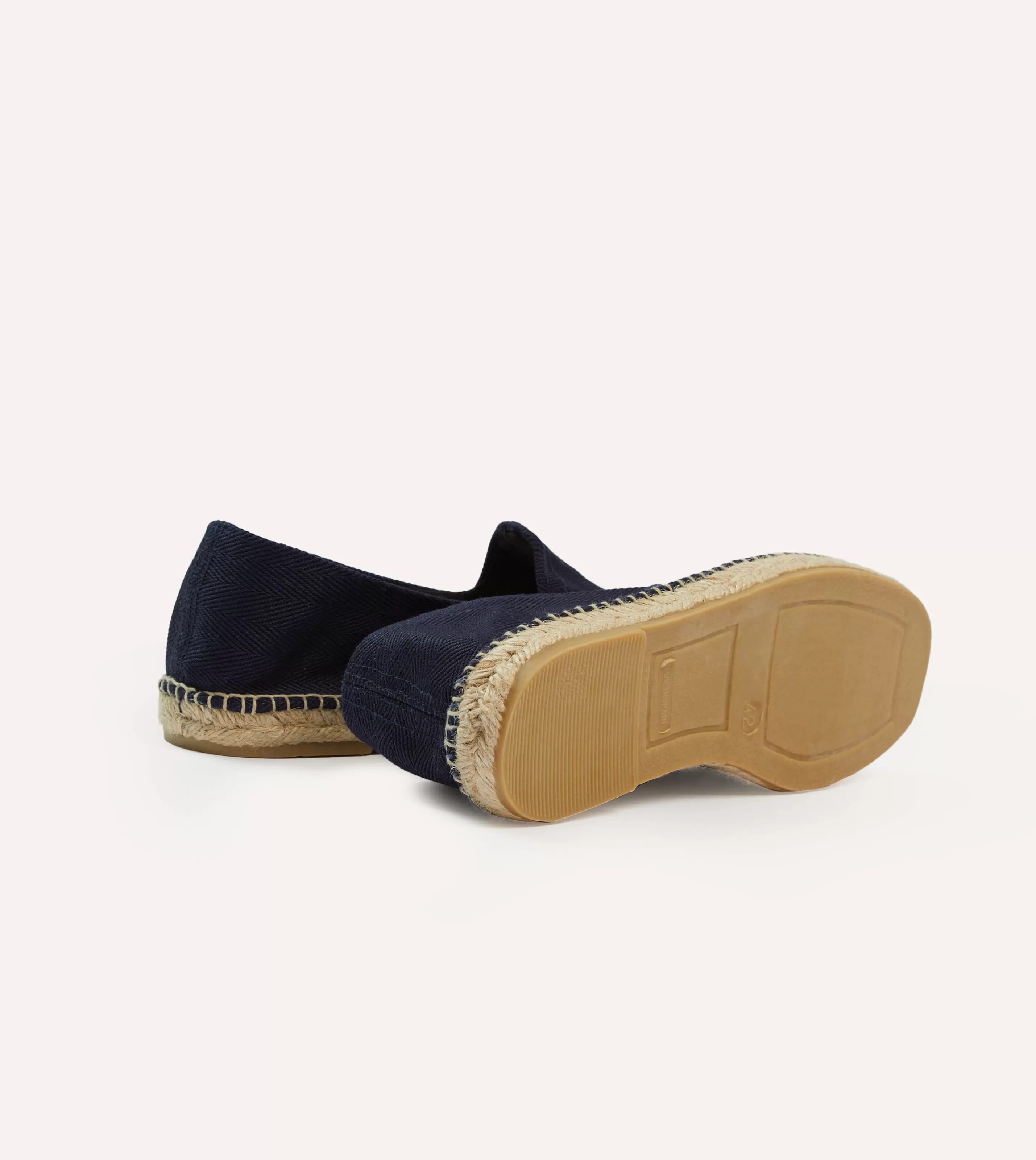 Drake’s Footwear | Espadrilles | Herringbone Cotton Espadrilles Navy