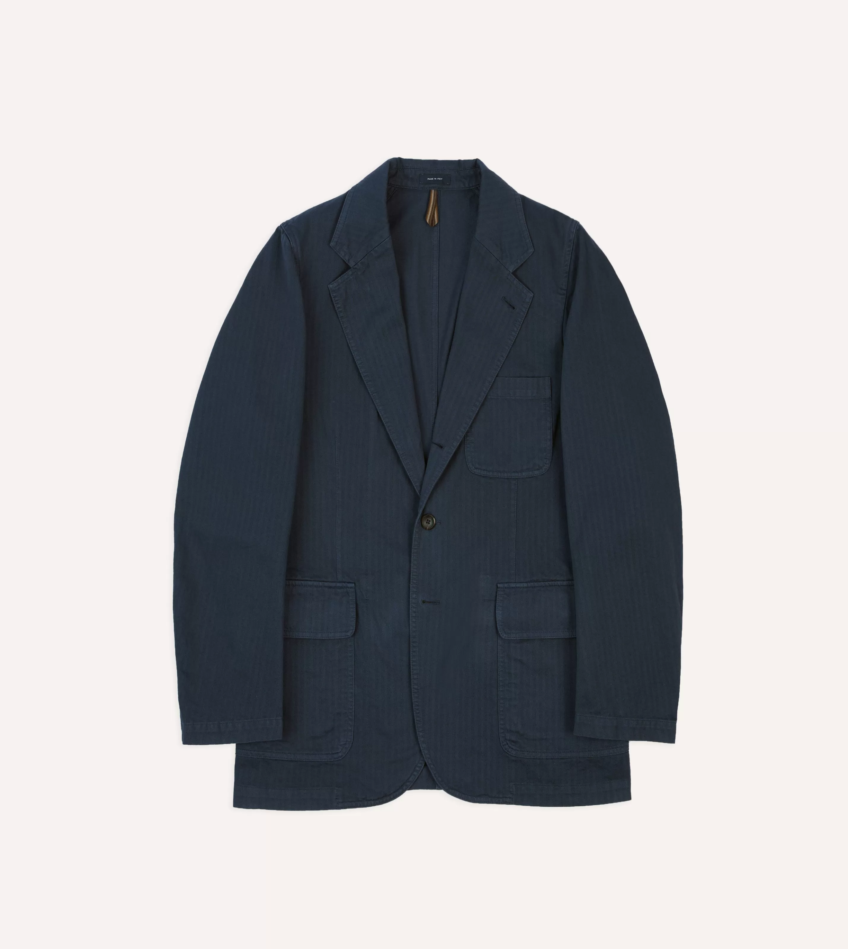 Drake’s Blazers | Herringbone Cotton Games Blazer Mk. I Navy