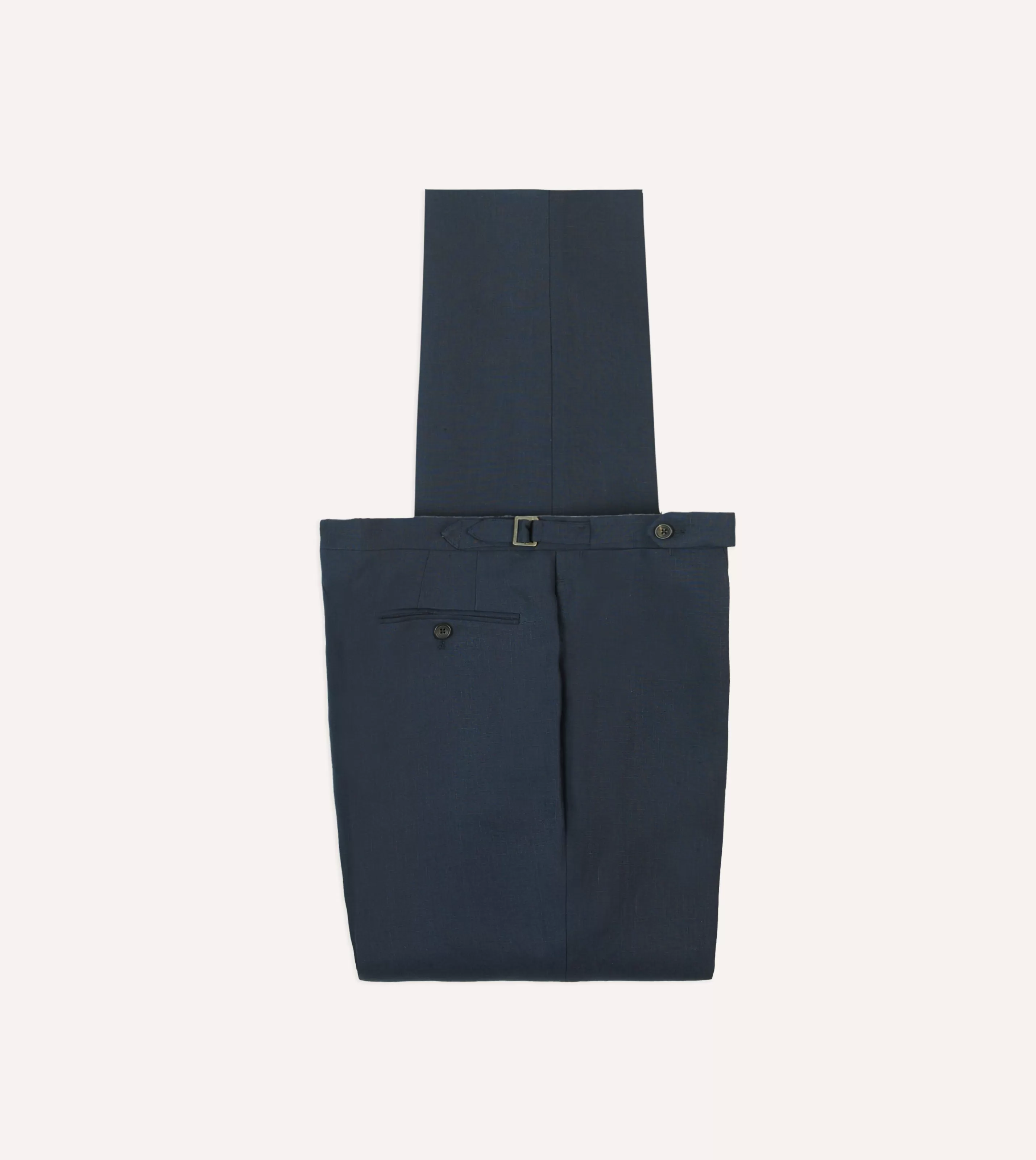 Drake’s Trousers | Irish Linen Single Pleat Trouser Navy