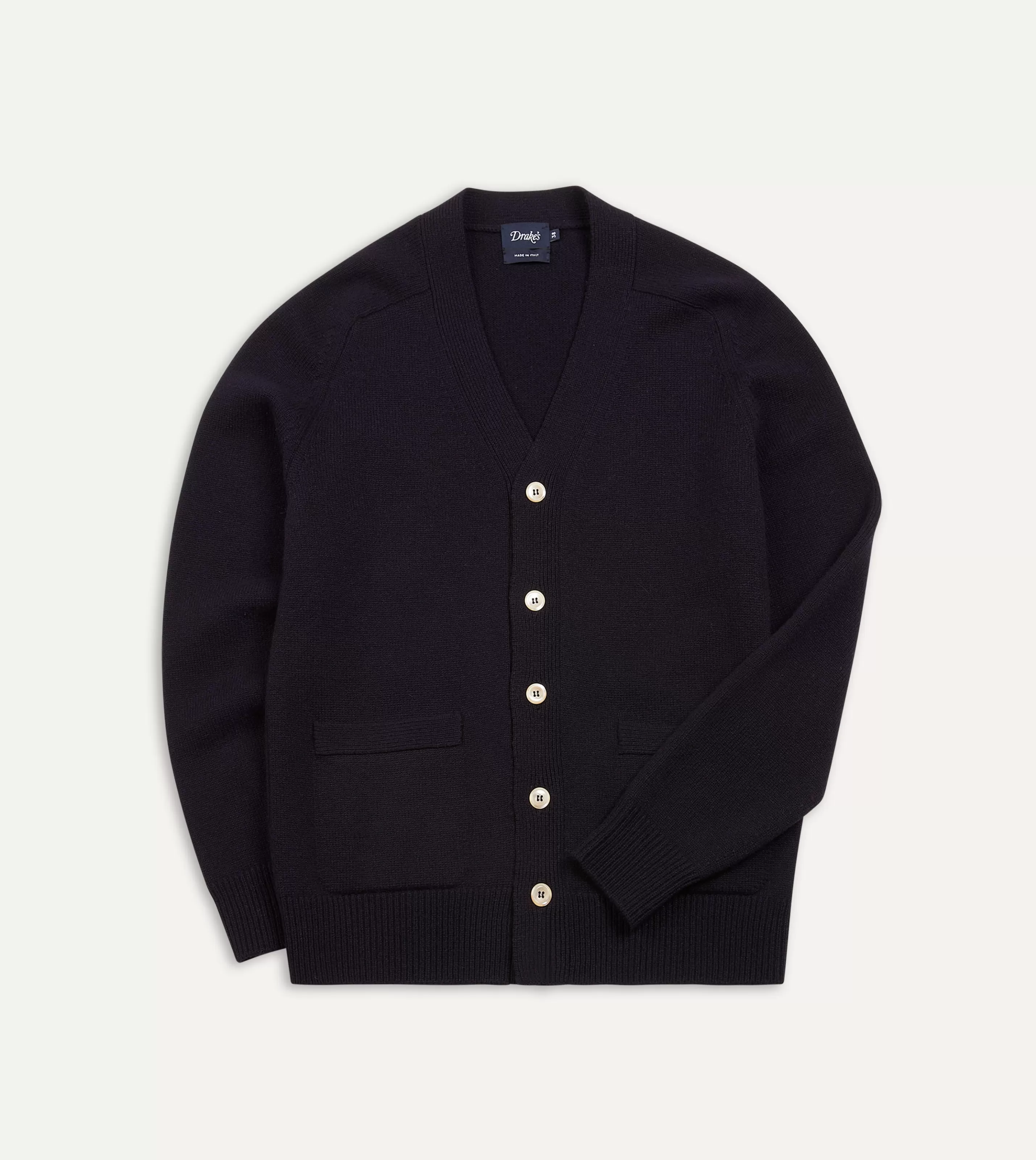 Drake’s Knitwear | Knitwear | Lambswool 6 Button Cardigan Navy