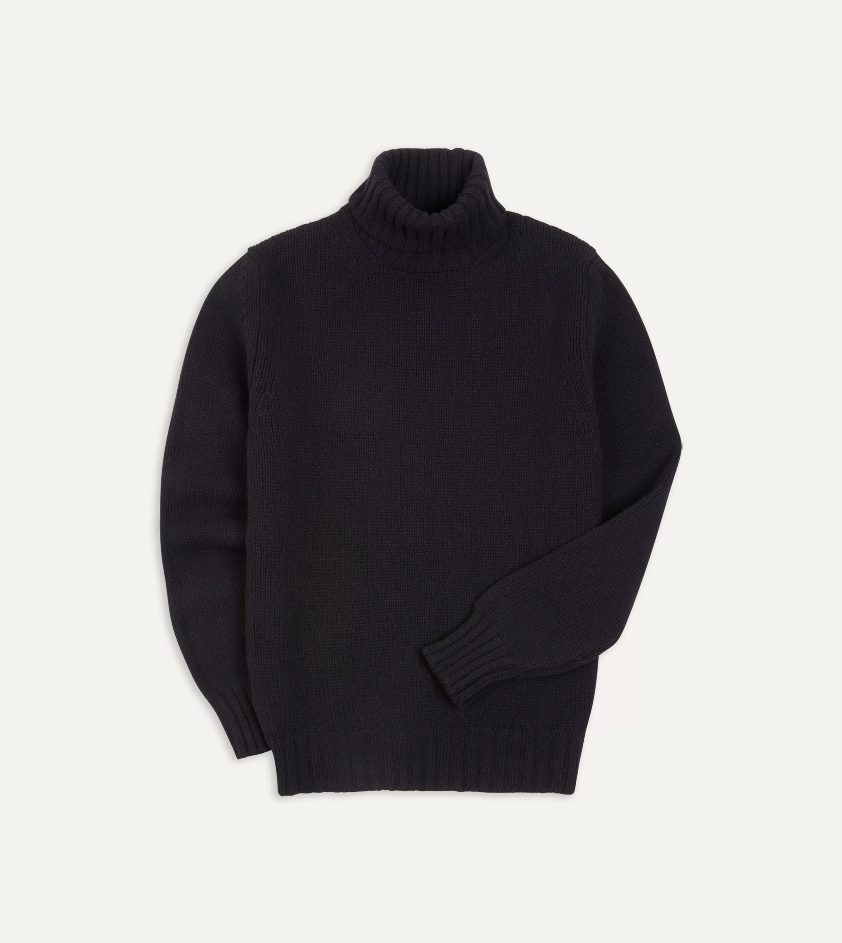 Drake’s Knitwear | Knitwear | Lambswool Submariner Roll Neck Jumper Navy