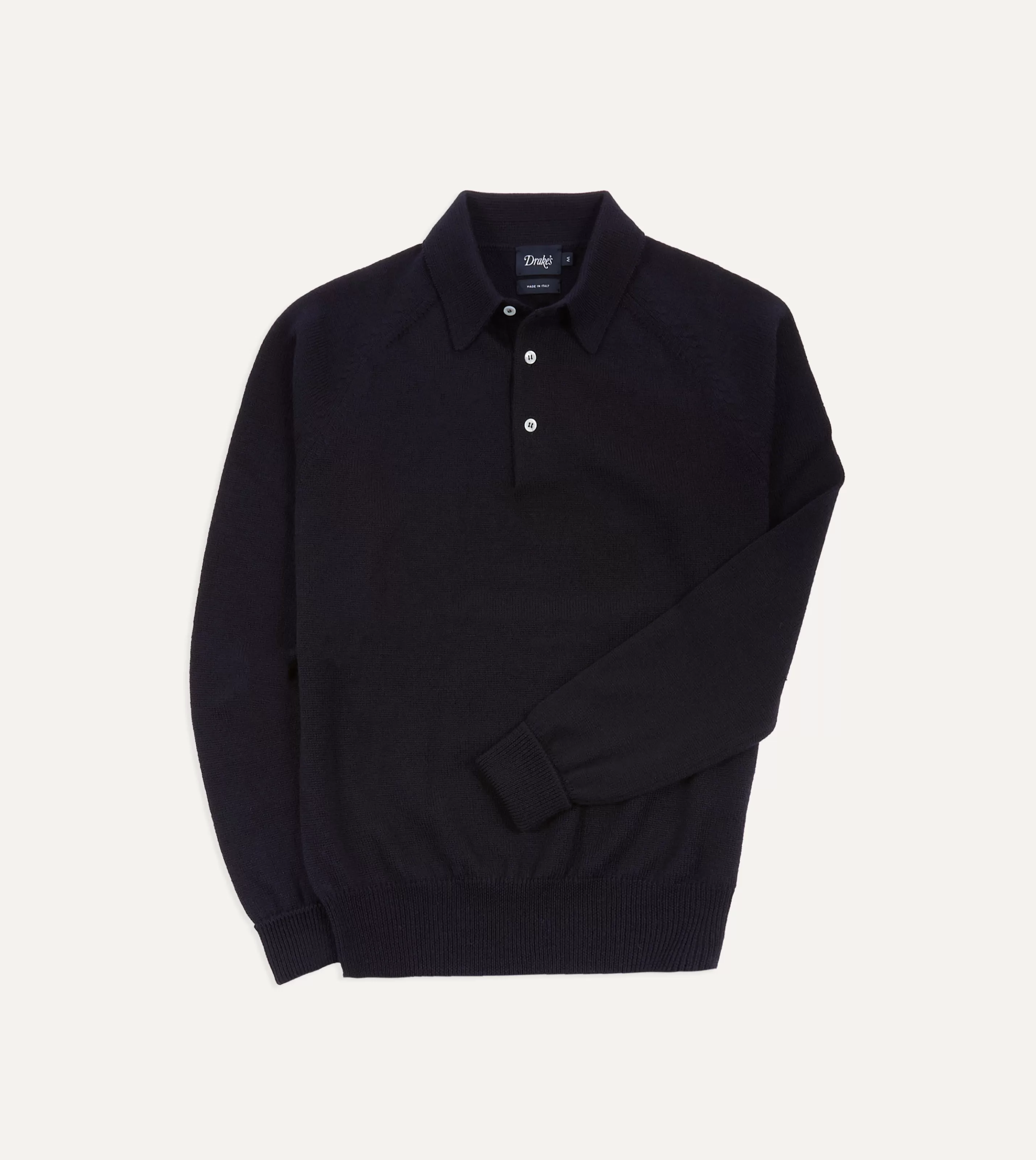 Drake’s Knitwear | Polos & Sweatshirts | Merino Wool Knitted Polo Navy