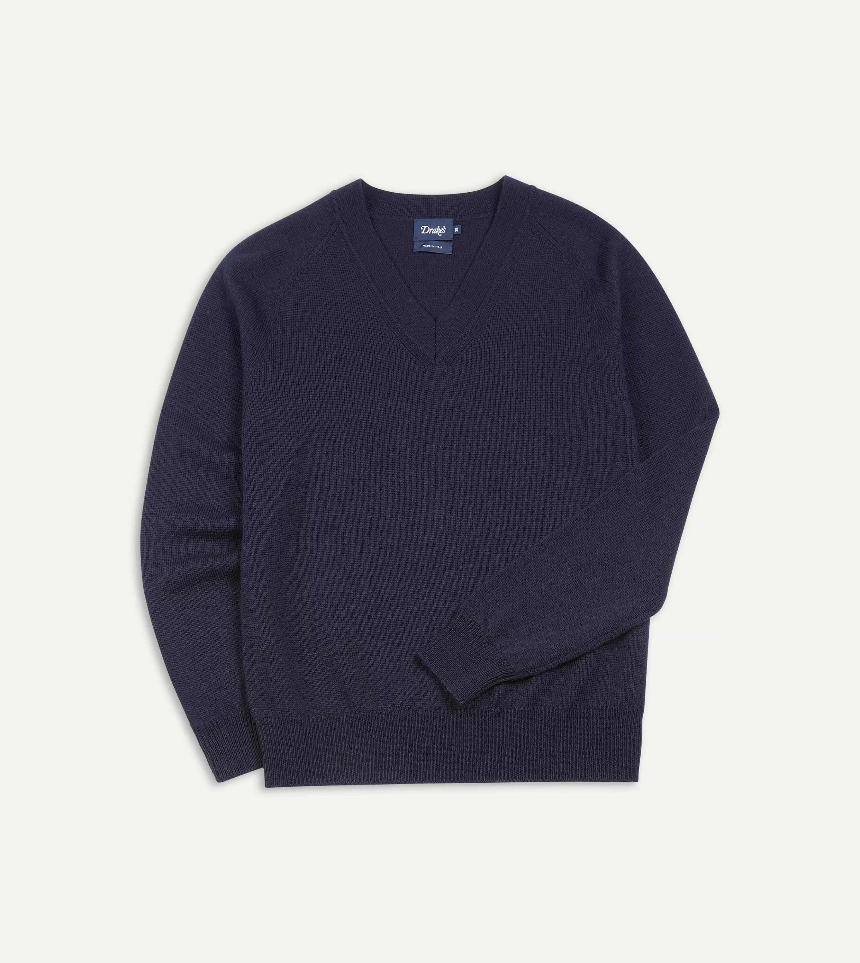 Drake’s Knitwear | Knitwear | Merino Wool V Neck Jumper Navy