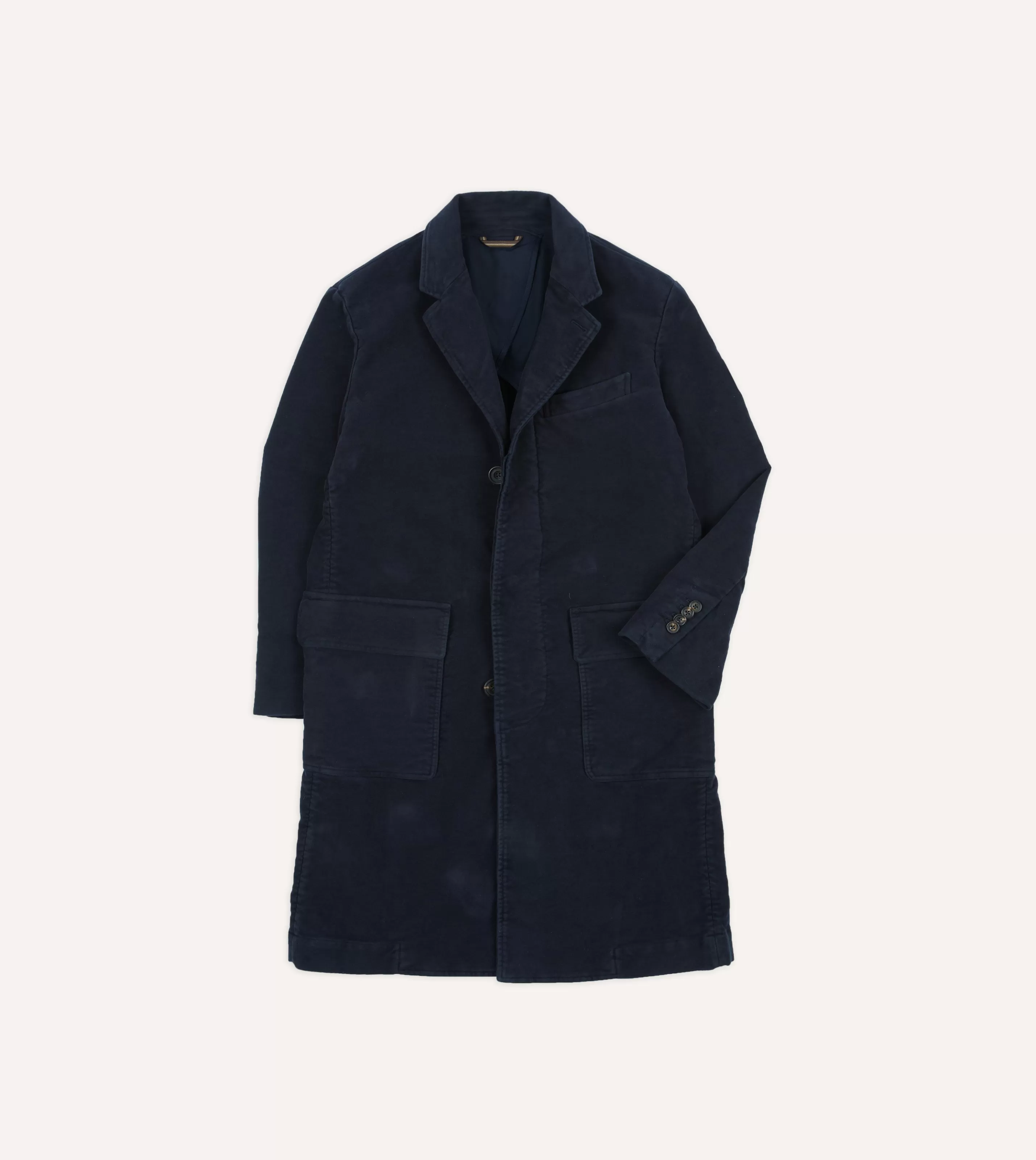 Drake’s Coats & Jackets | Navy Moleskin Overcoat