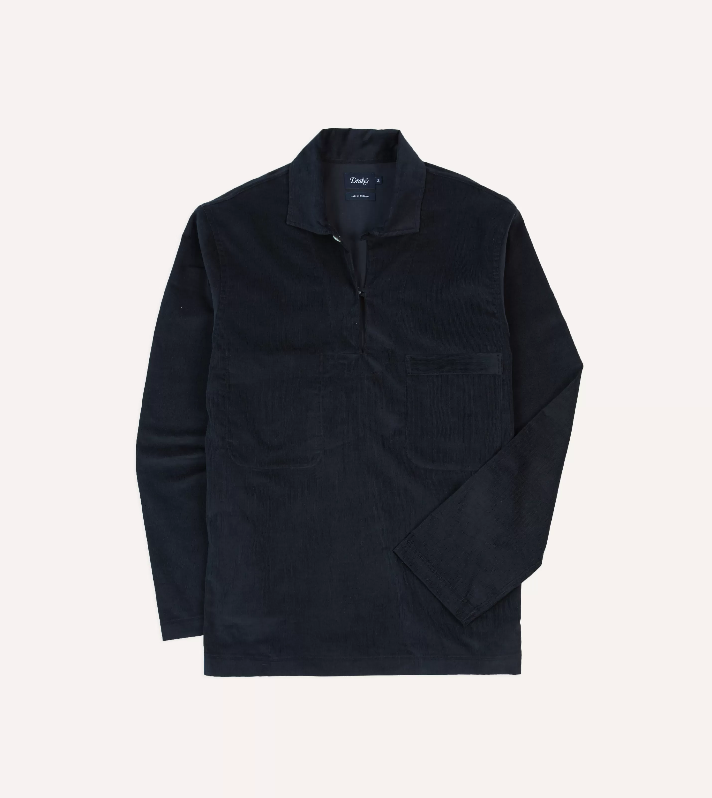 Drake’s Shirts | Popover Shirts | Navy Needlecord Smock