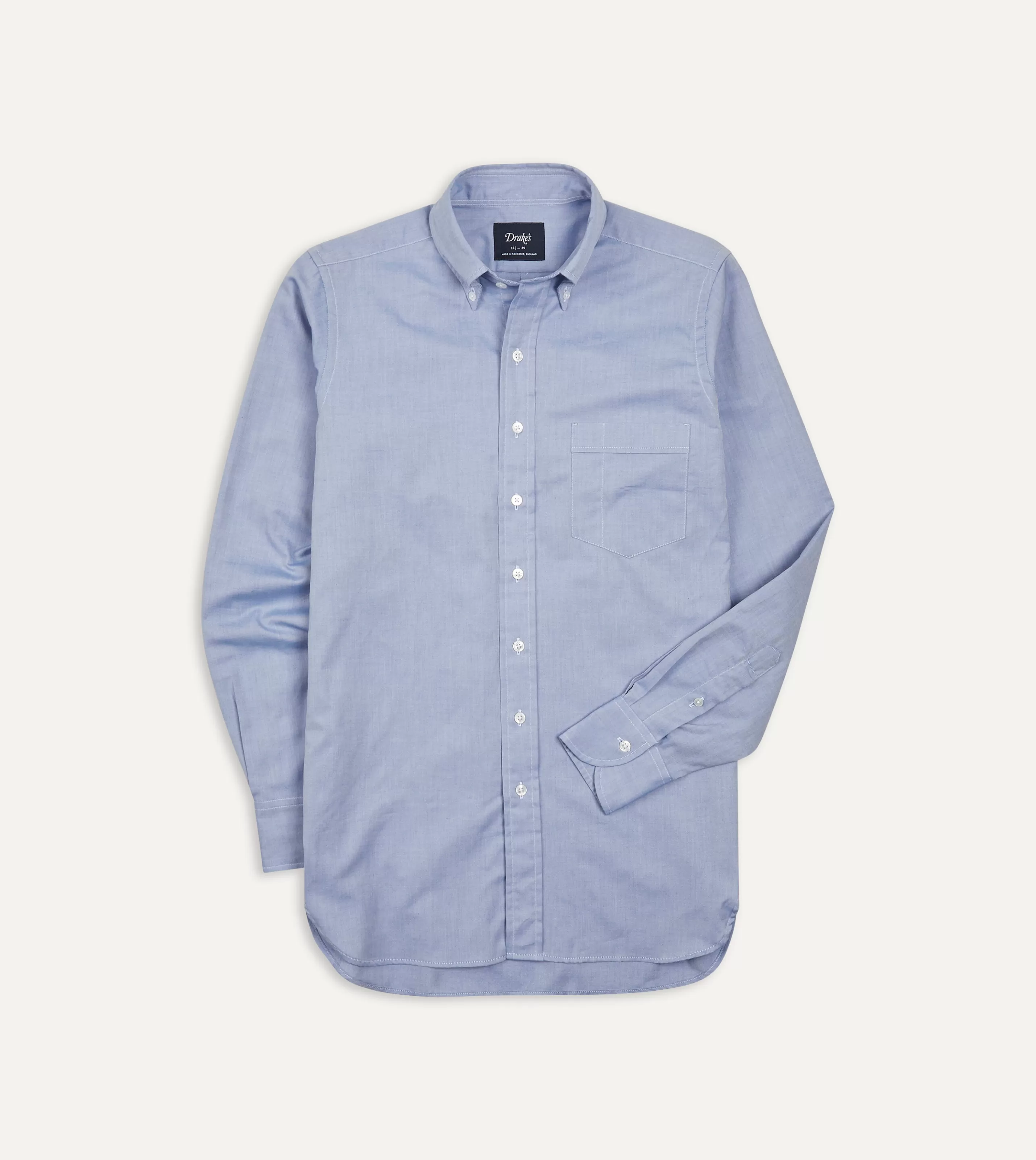 Drake’s Shirts | Formal Shirts | Pinpoint Oxford Cotton Cloth Button-Down Shirt Navy