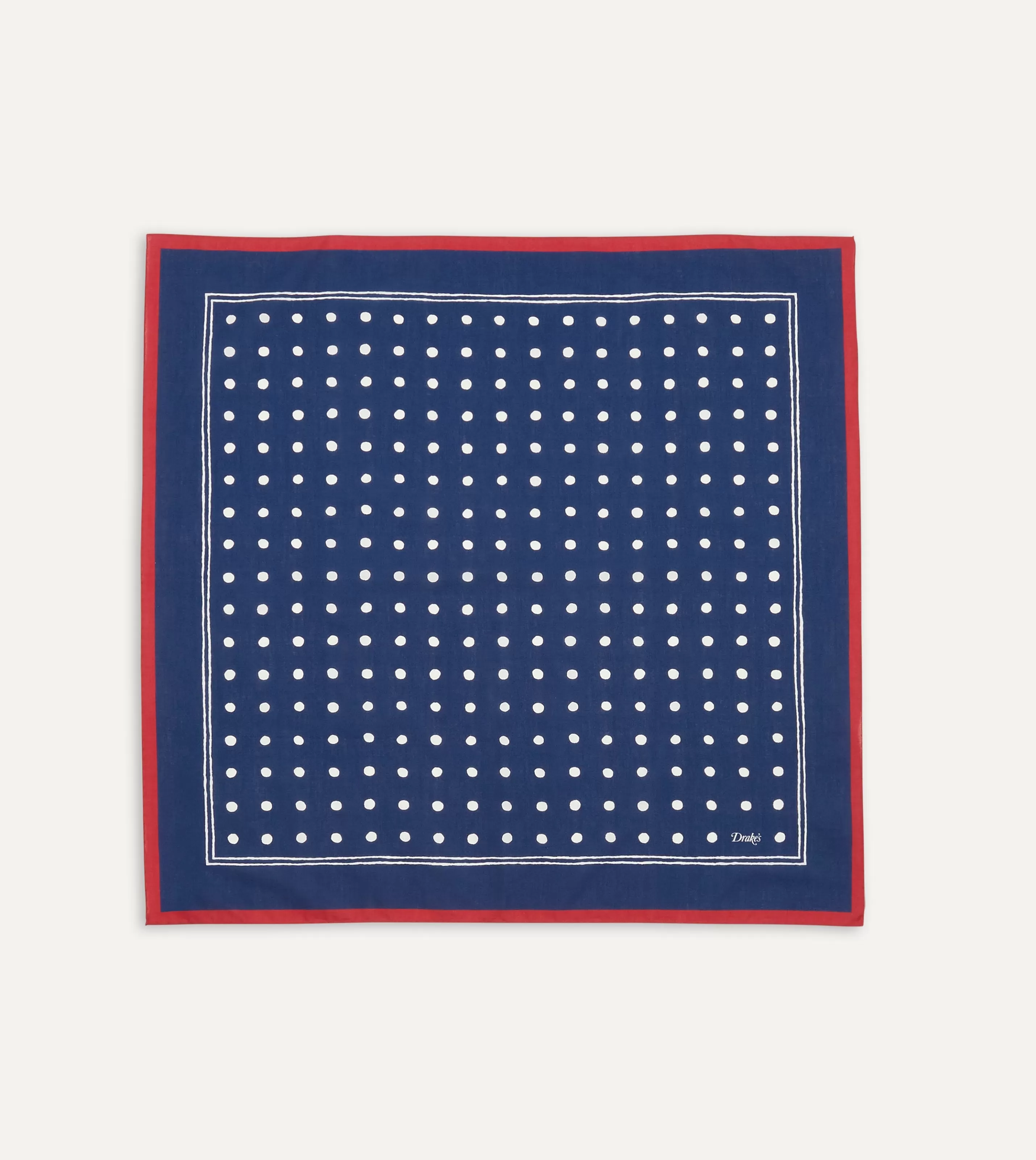 Drake’s Bandanas | Bandanas | Navy Polka Dot Print Bandana