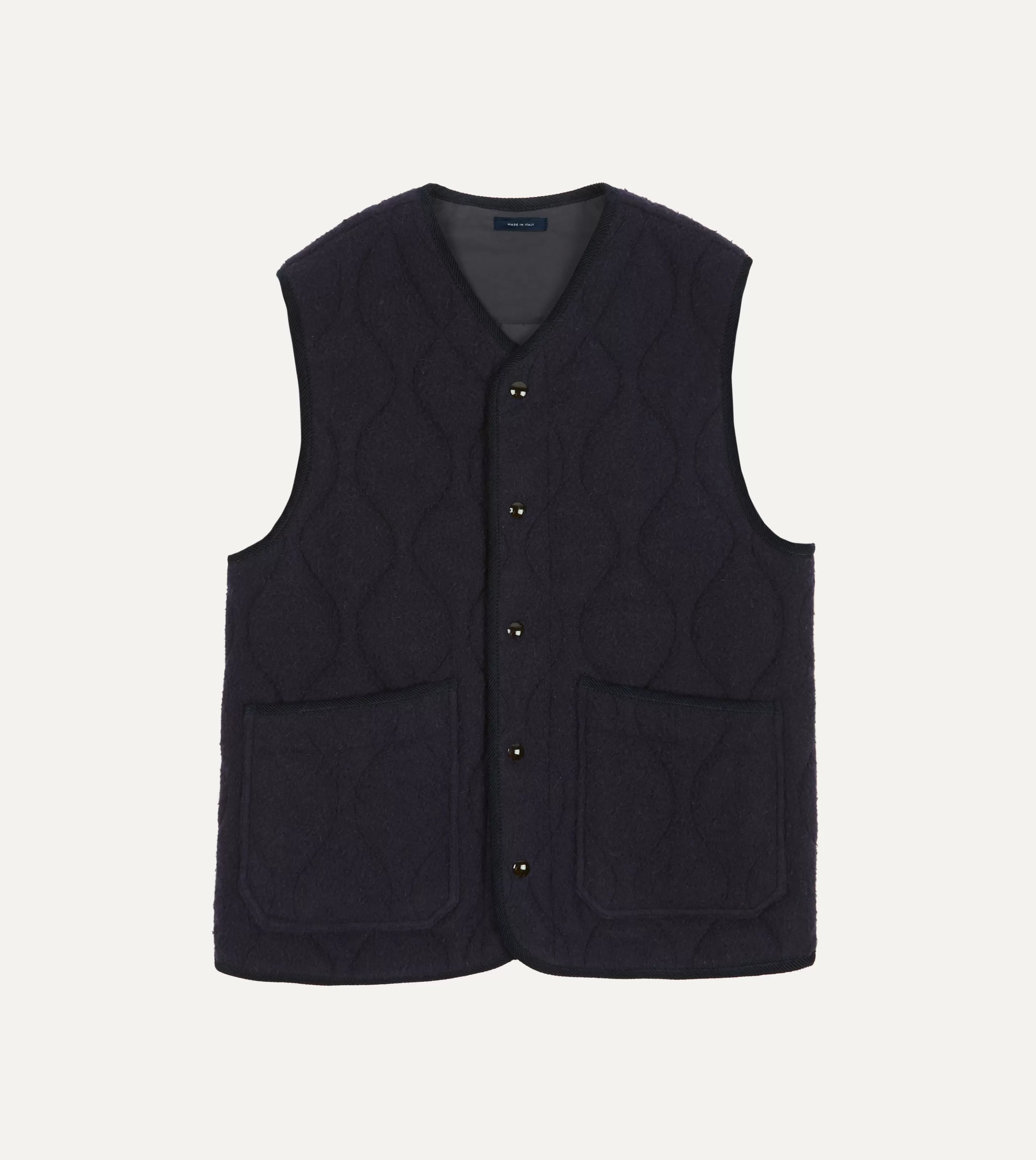 Drake’s Coats & Jackets | Navy Quilted Casentino Snap Vest