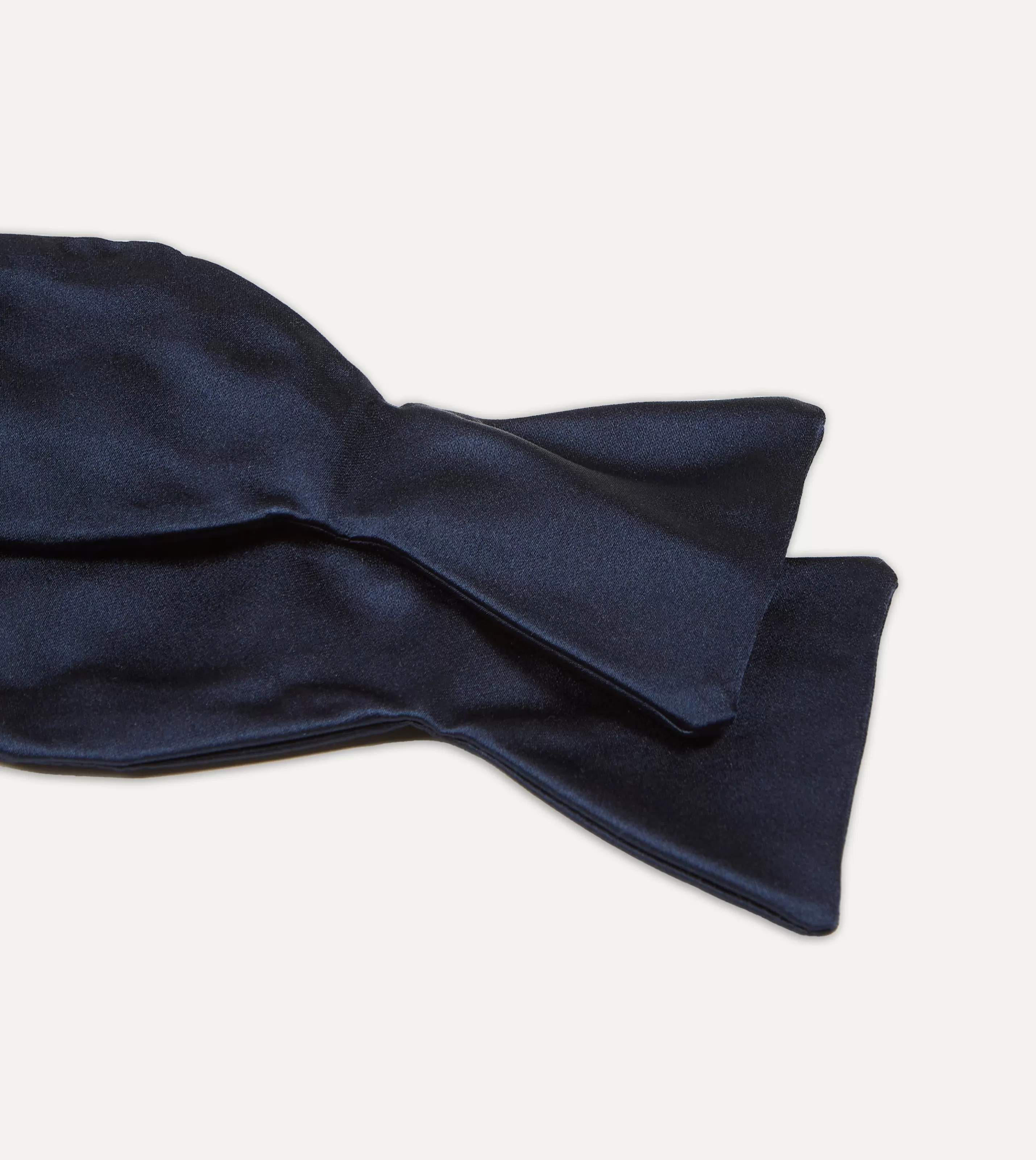 Drake’s Bow Ties | Navy Self-Tie Satin Butterfly Bow Tie