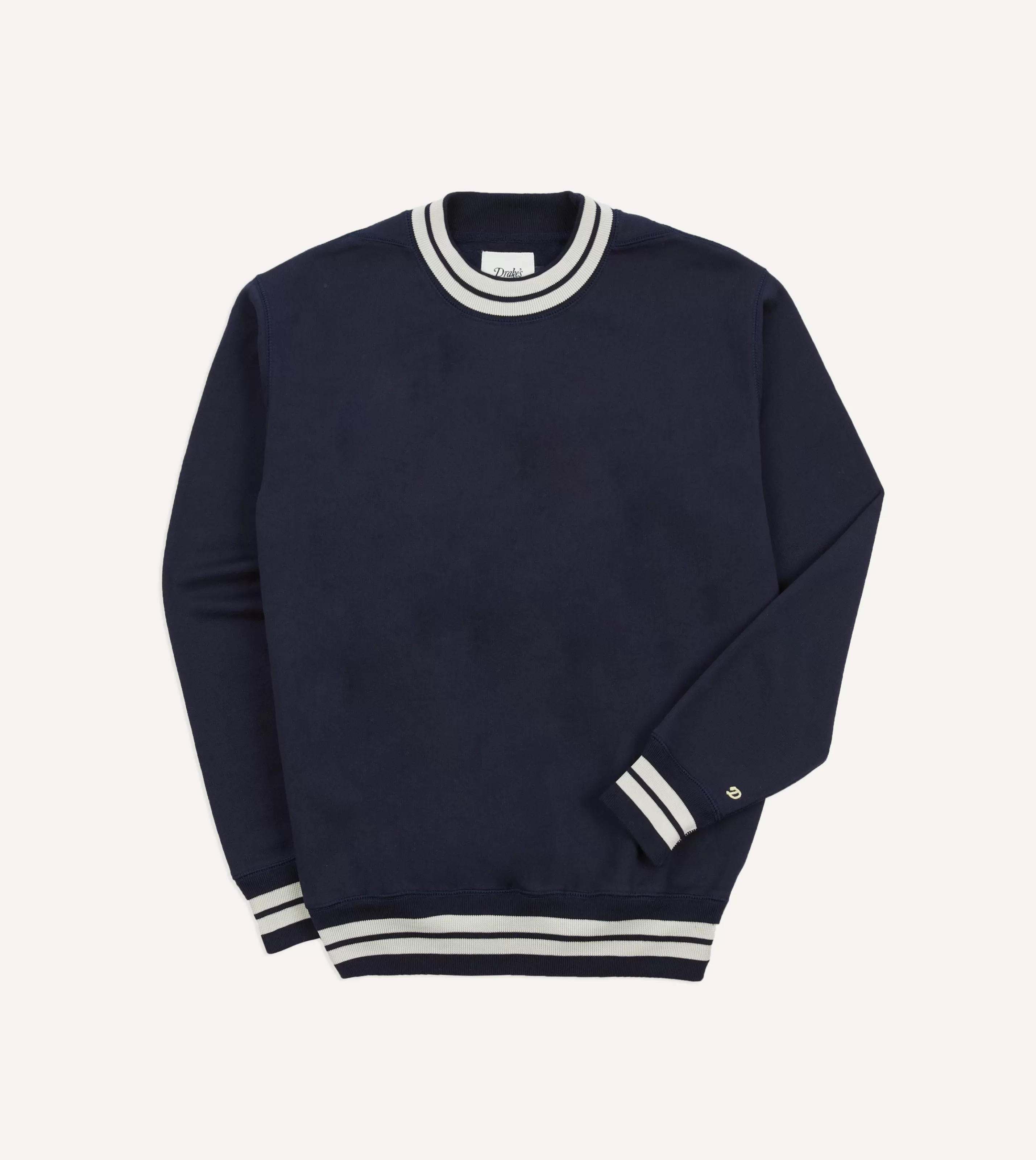 Drake’s Polos & Sweatshirts | Striped Rib Cotton Jersey Sweatshirt Navy