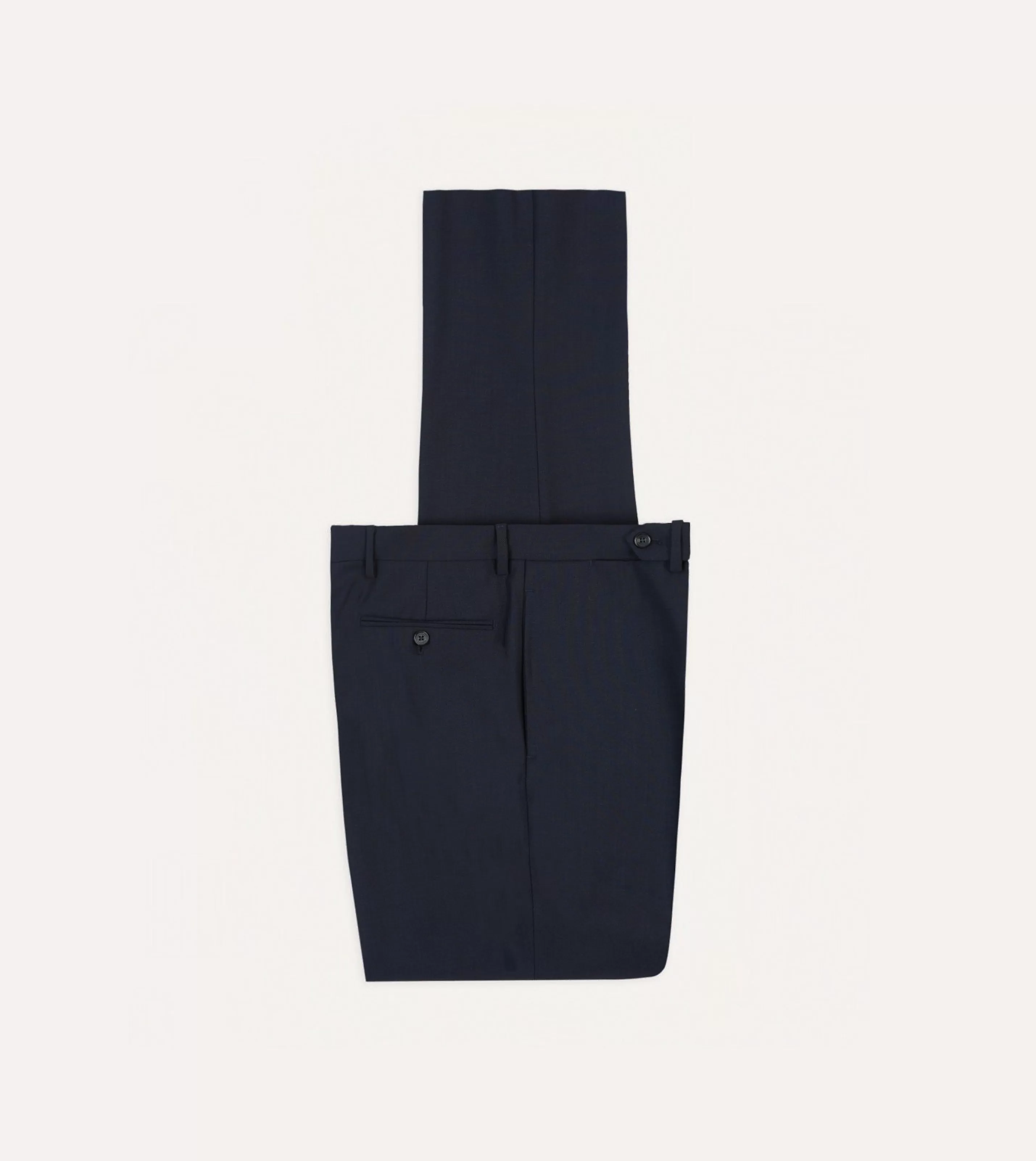 Drake’s Trousers | Trousers | Tropical Wool Flat Front Trouser Navy