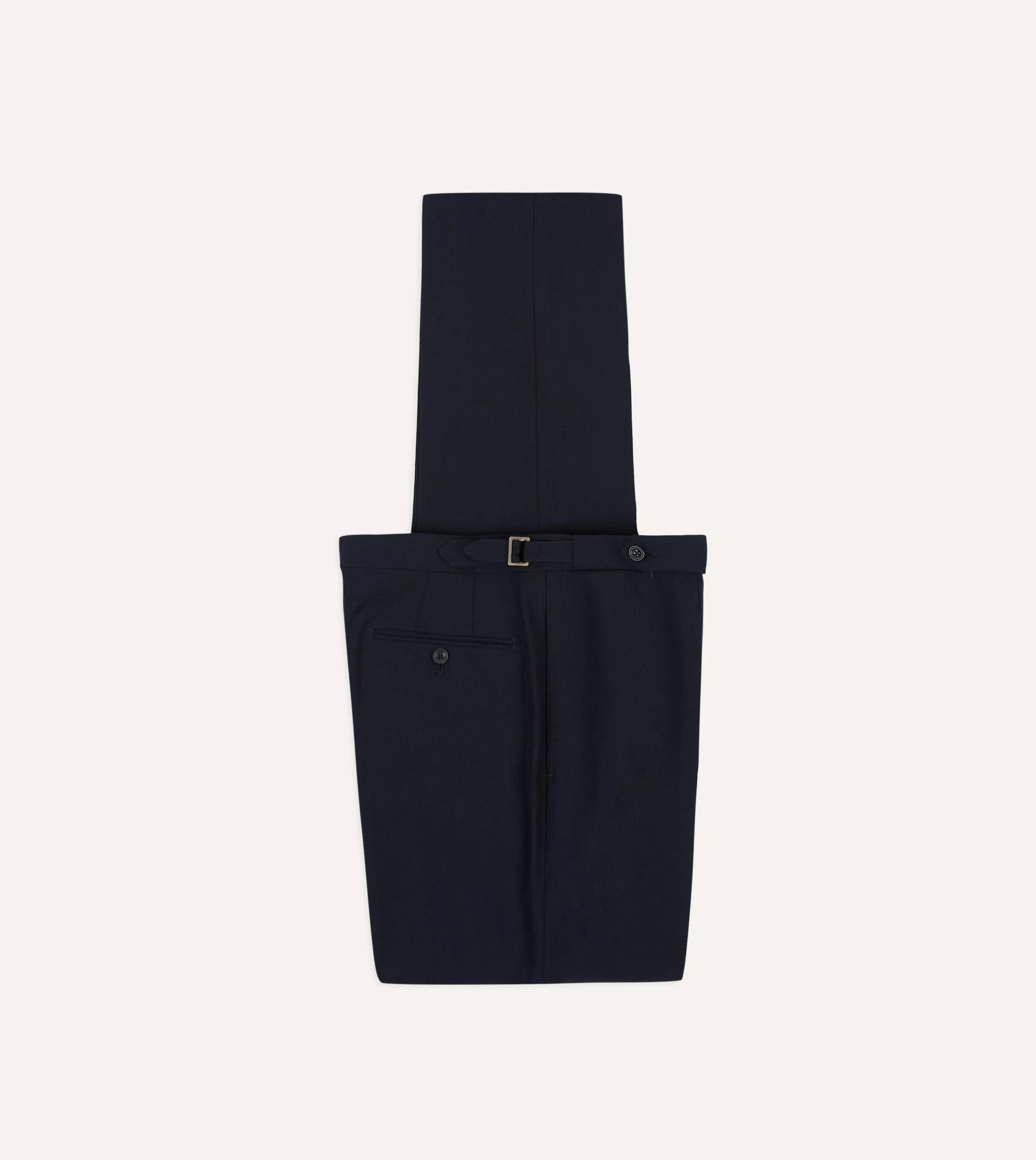 Drake’s Trousers | Trousers | Tropical Wool Single Pleat Trouser Navy