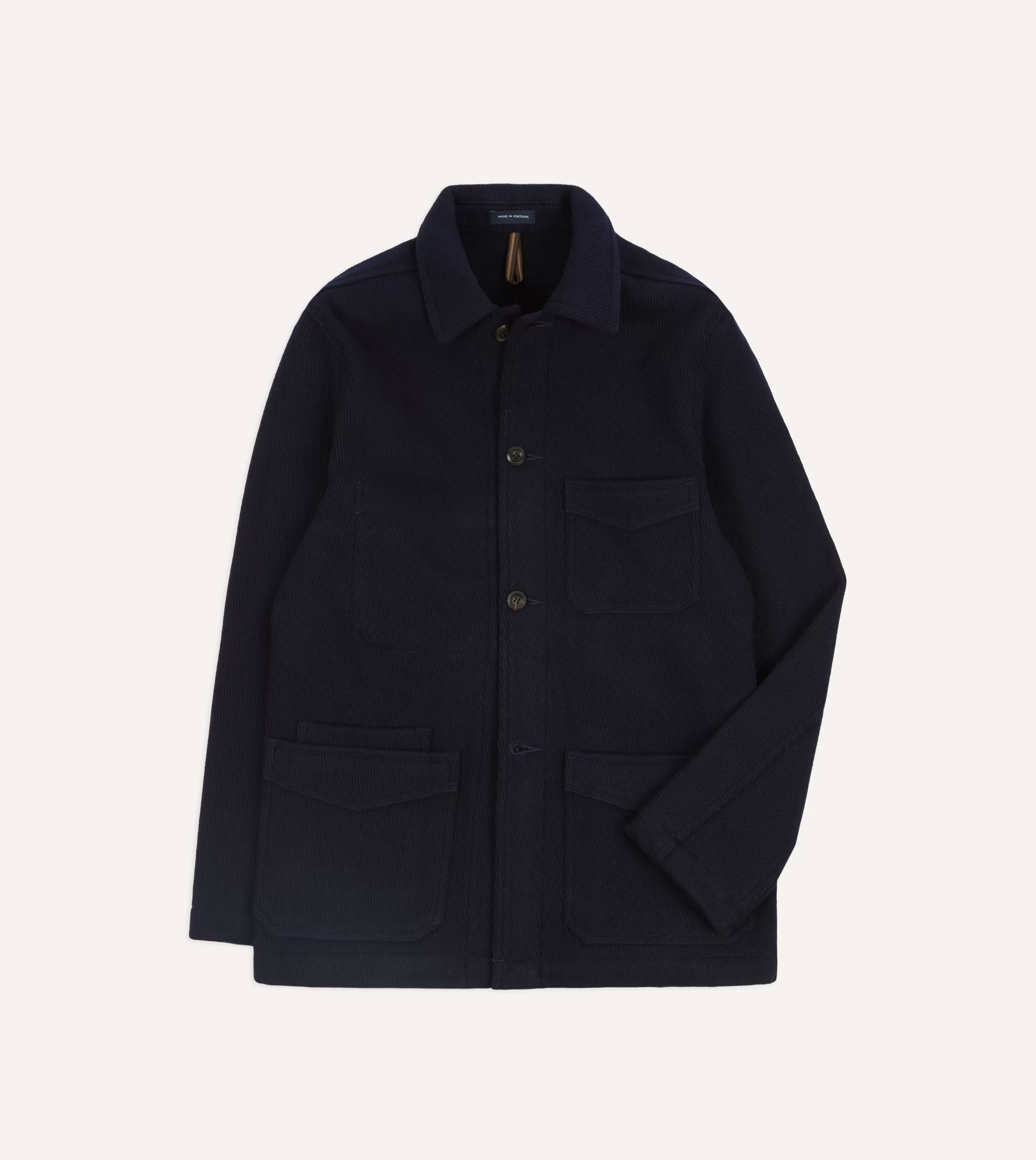 Drake’s Coats & Jackets | Chore Jackets | Navy Wool Five-Pocket Chore Jacket