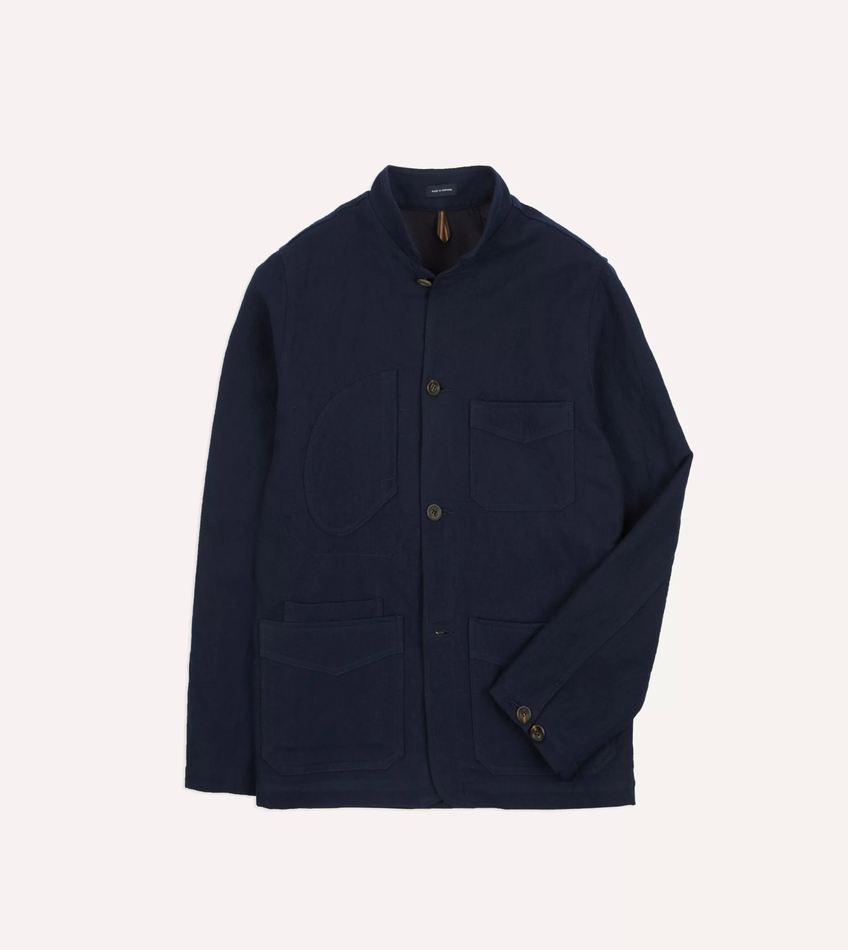 Drake’s Coats & Jackets | Chore Jackets | Navy Wool-Cotton Five-Pocket Artist Chore Jacket