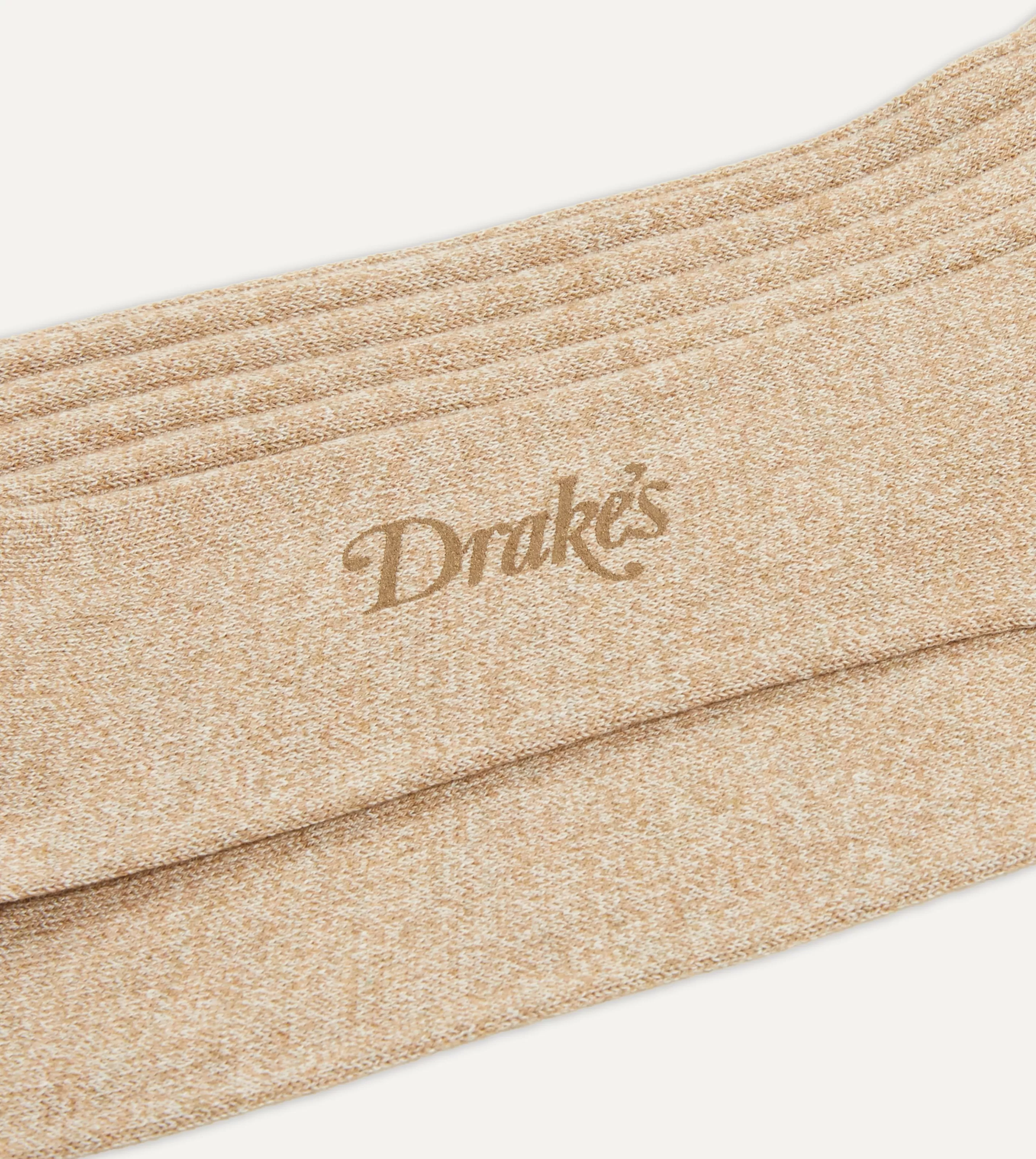 Drake’s Socks | Cotton Over-the-Calf Socks Oatmeal