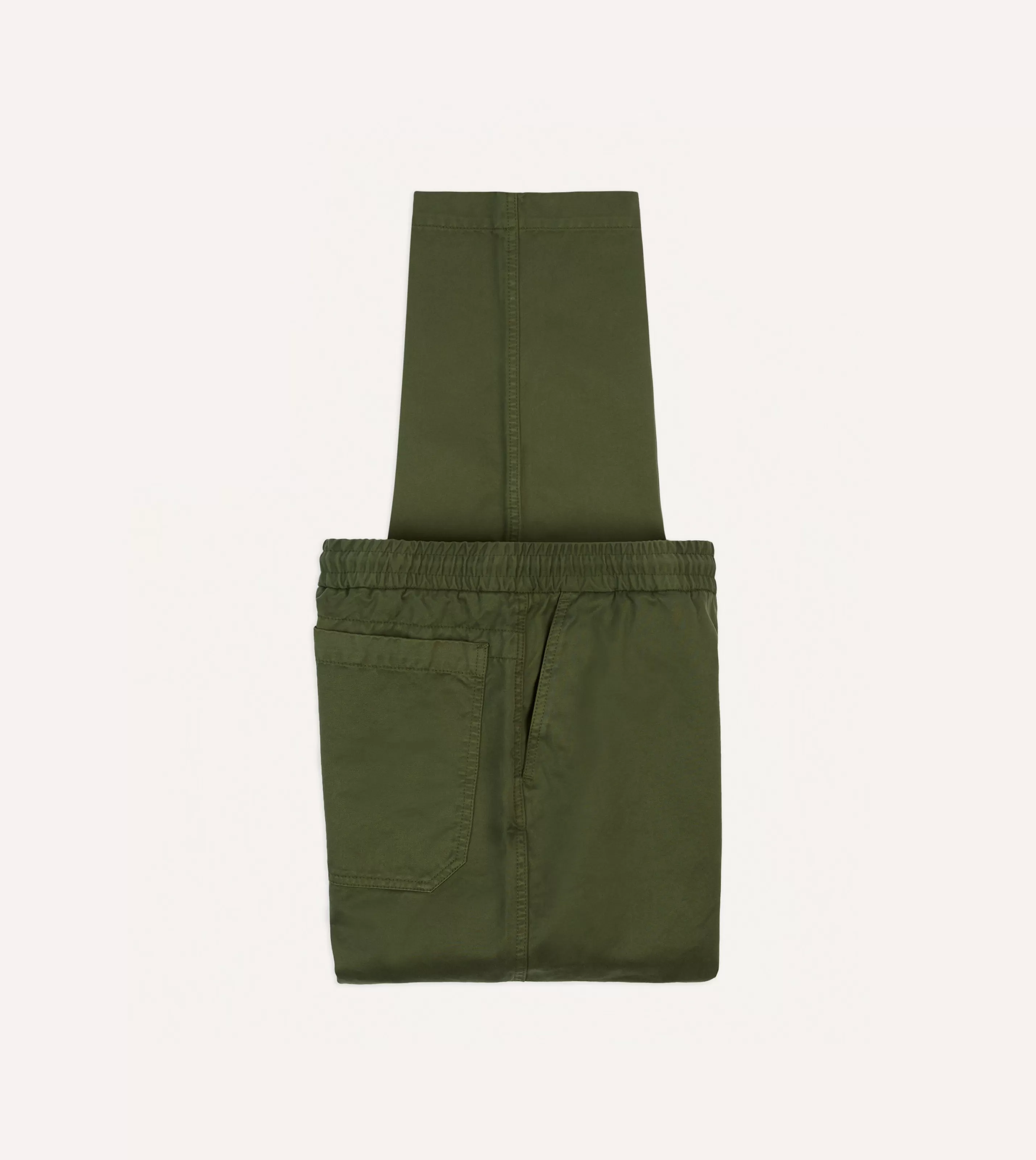 Drake’s Trousers | Olive Cotton Drawstring Trousers