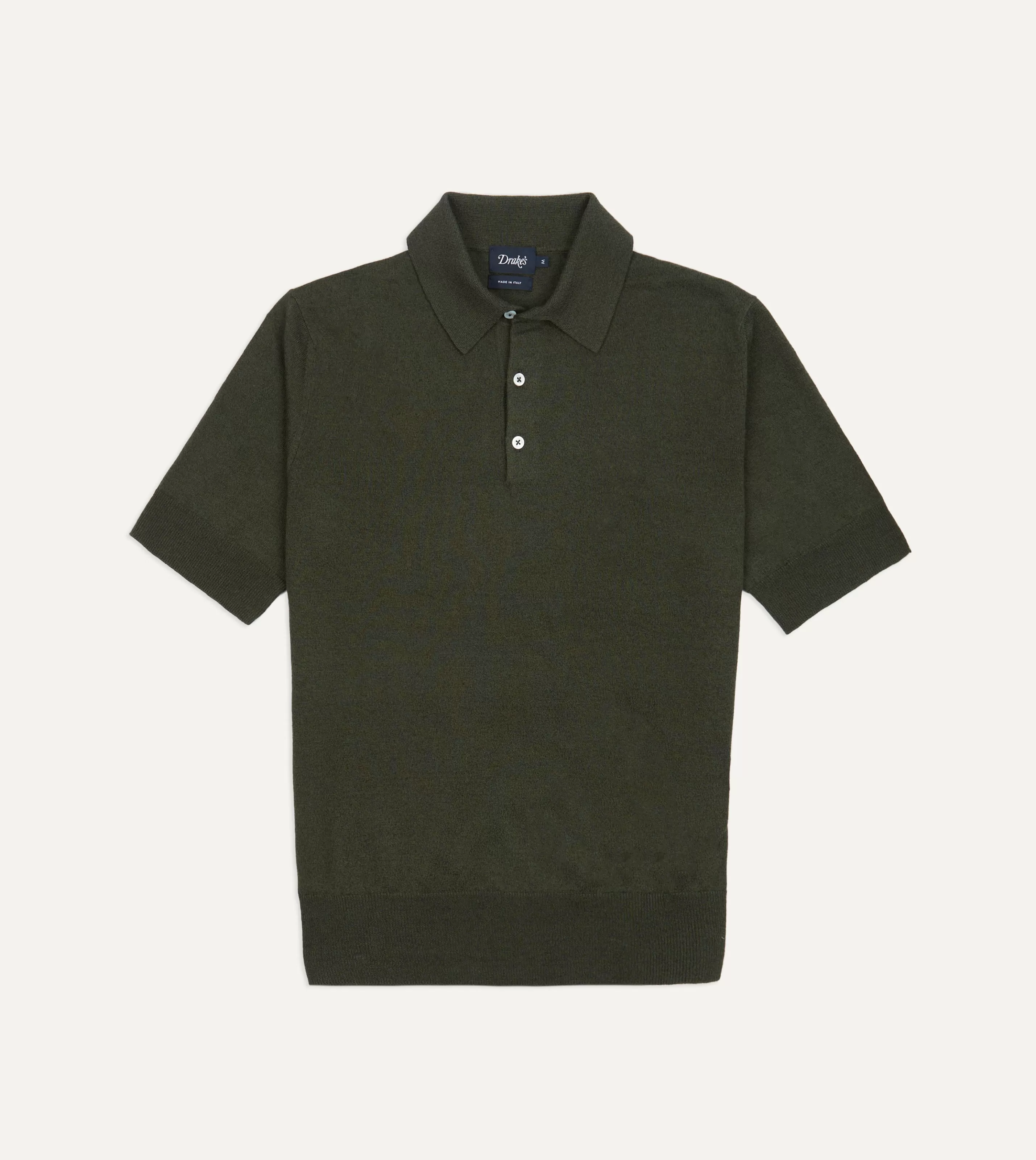 Drake’s Knitwear | Polos & Sweatshirts | Knitted Linen-Cotton Short-Sleeve Polo Shirt Olive