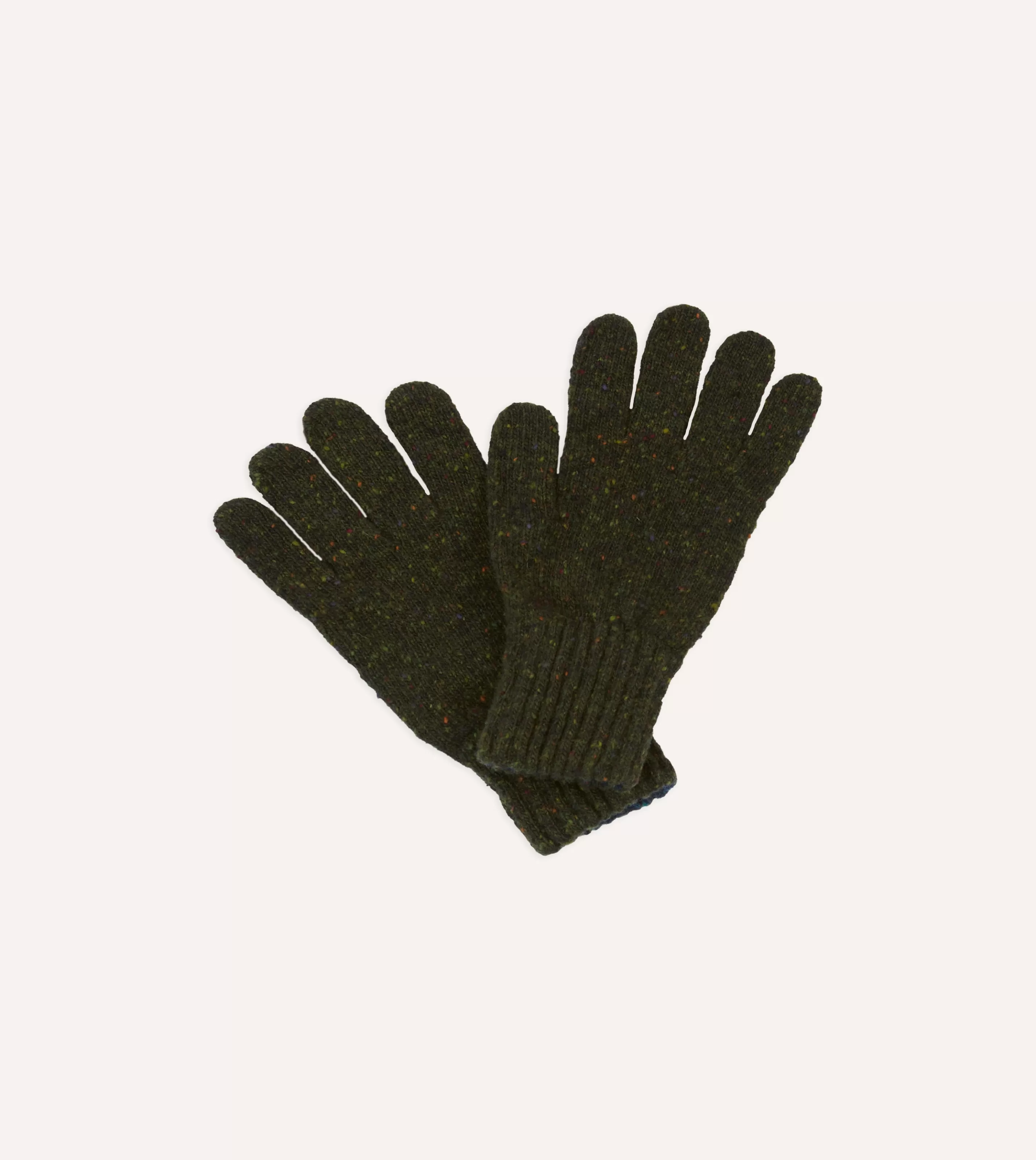 Drake’s Gloves | Merino Wool Knitted Gloves Olive