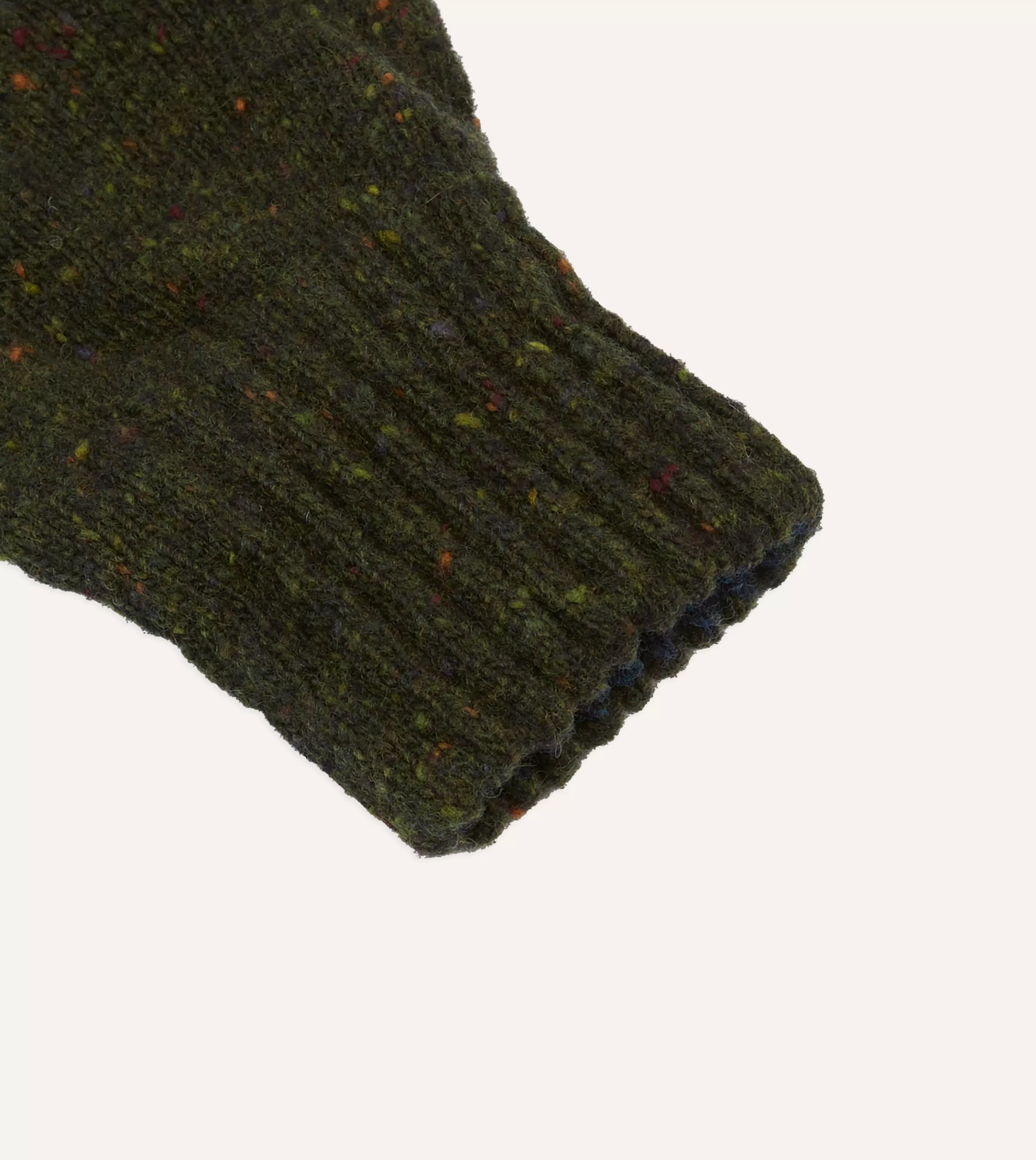 Drake’s Gloves | Merino Wool Knitted Gloves Olive