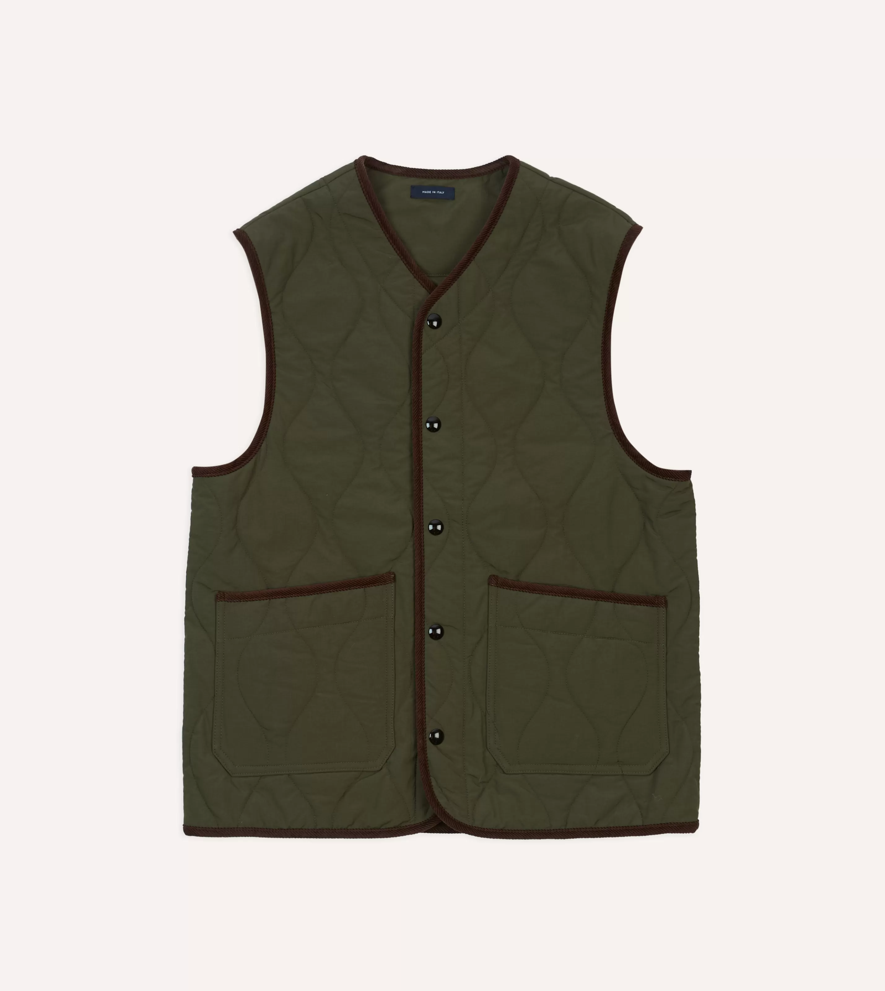 Drake’s Coats & Jackets | Olive Quilted Nylon Snap Vest