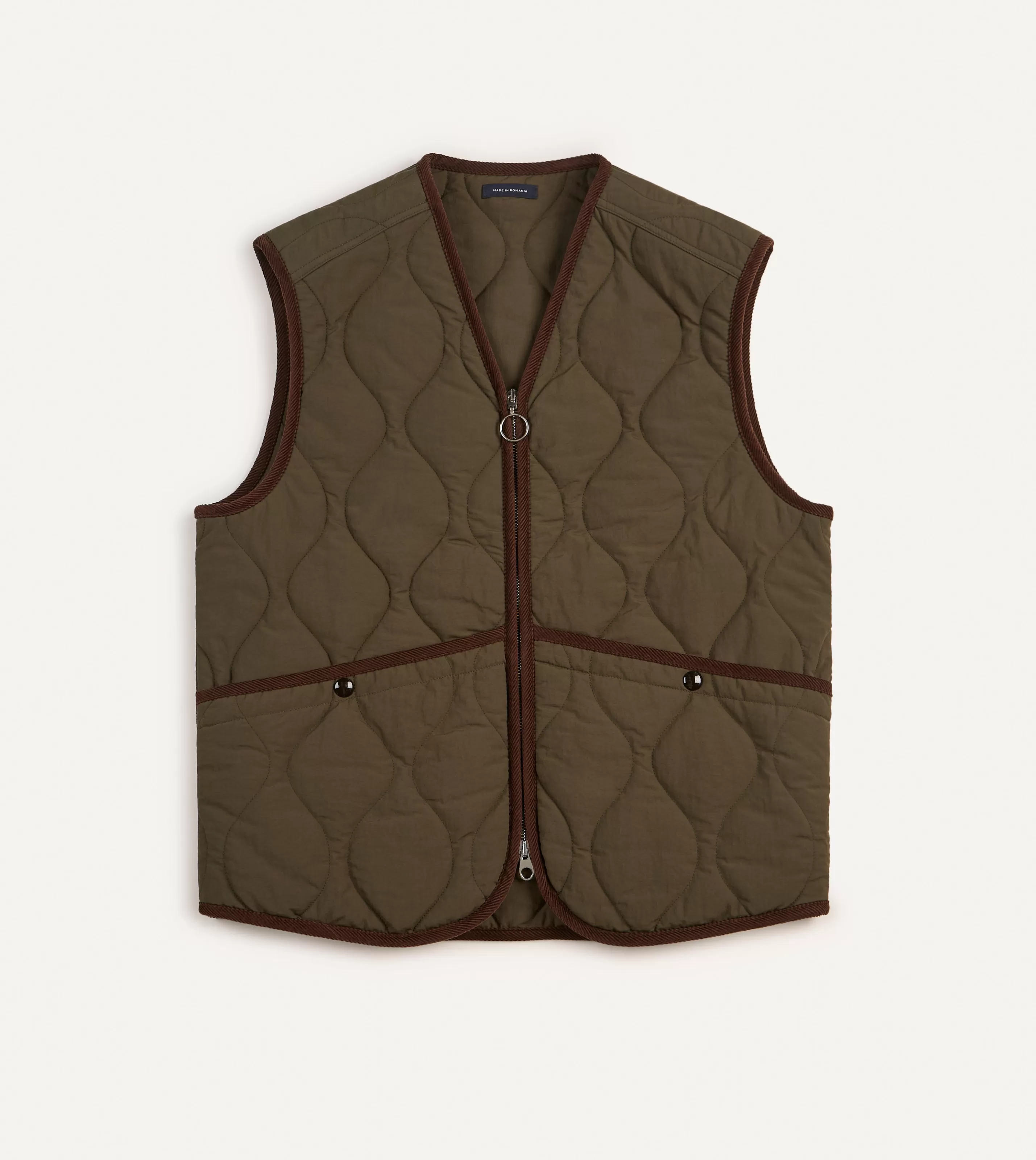 Drake’s Coats & Jackets | Olive Quilted Nylon Zip Vest