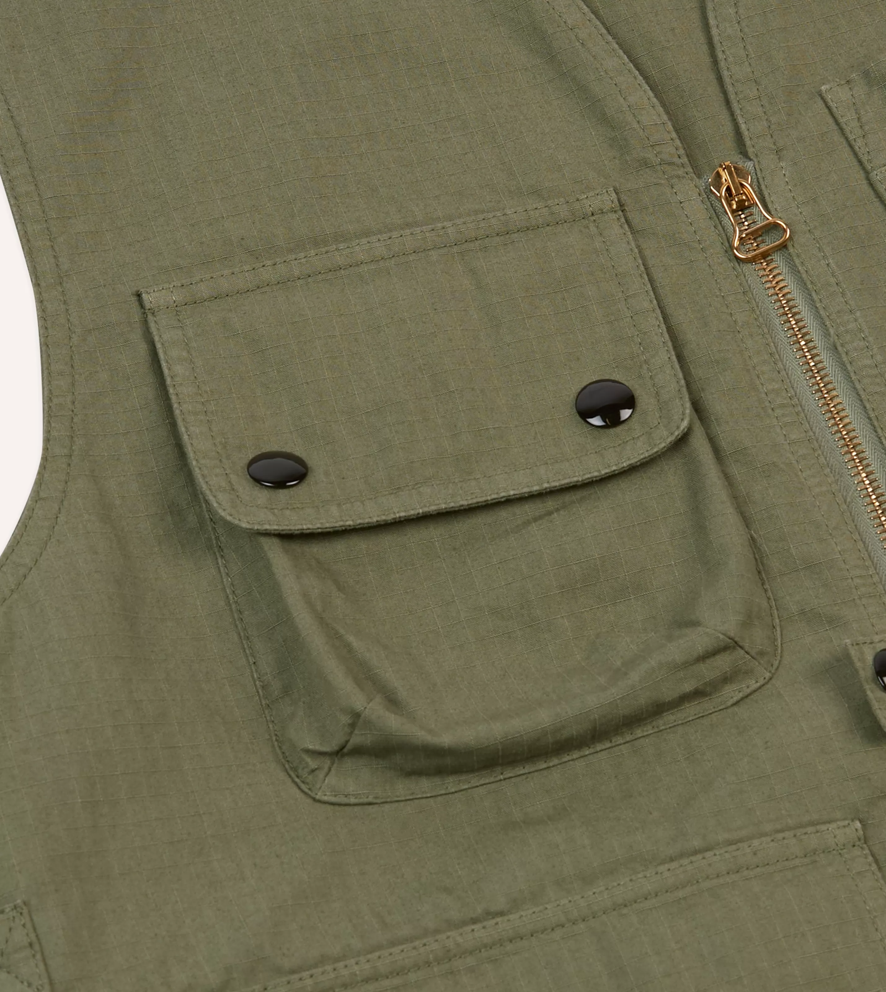 Drake’s Coats & Jackets | Olive Ripstop Cotton Fishing Vest