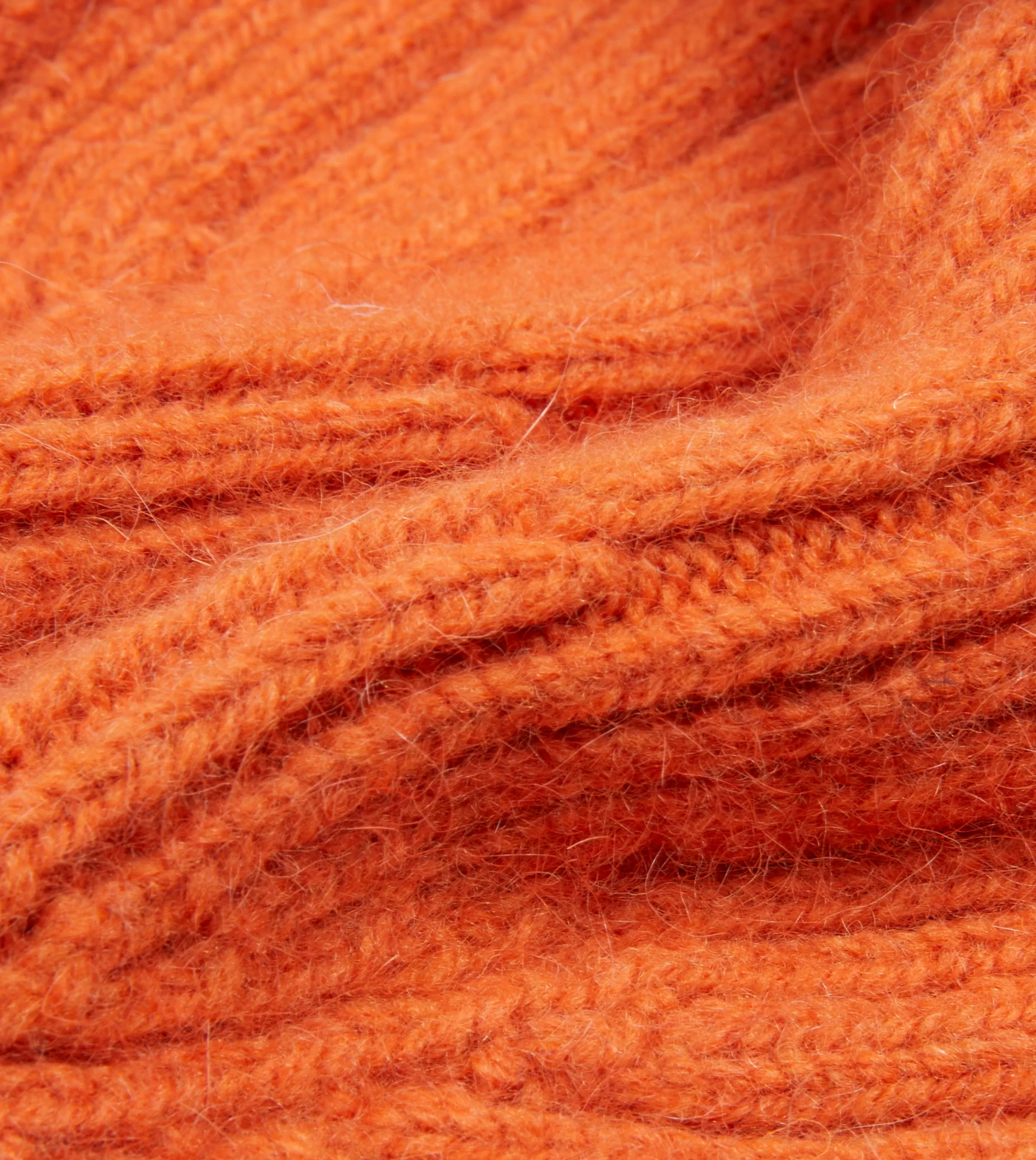 Drake’s Hats | Hats | Angora Lambswool Ribbed Knit Cap Orange