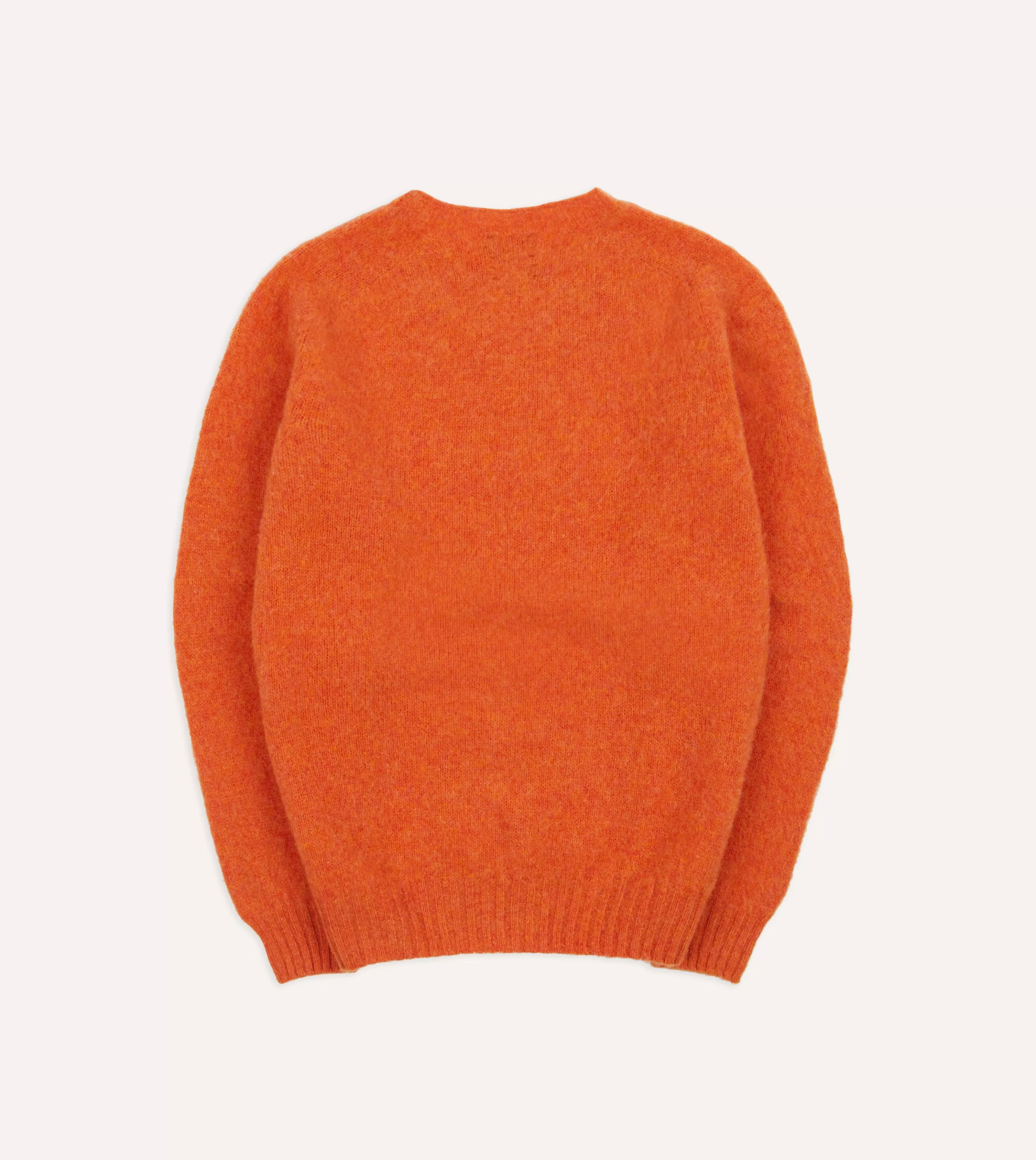 Drake’s Knitwear | Brushed Shetland Crew Neck Jumper Orange