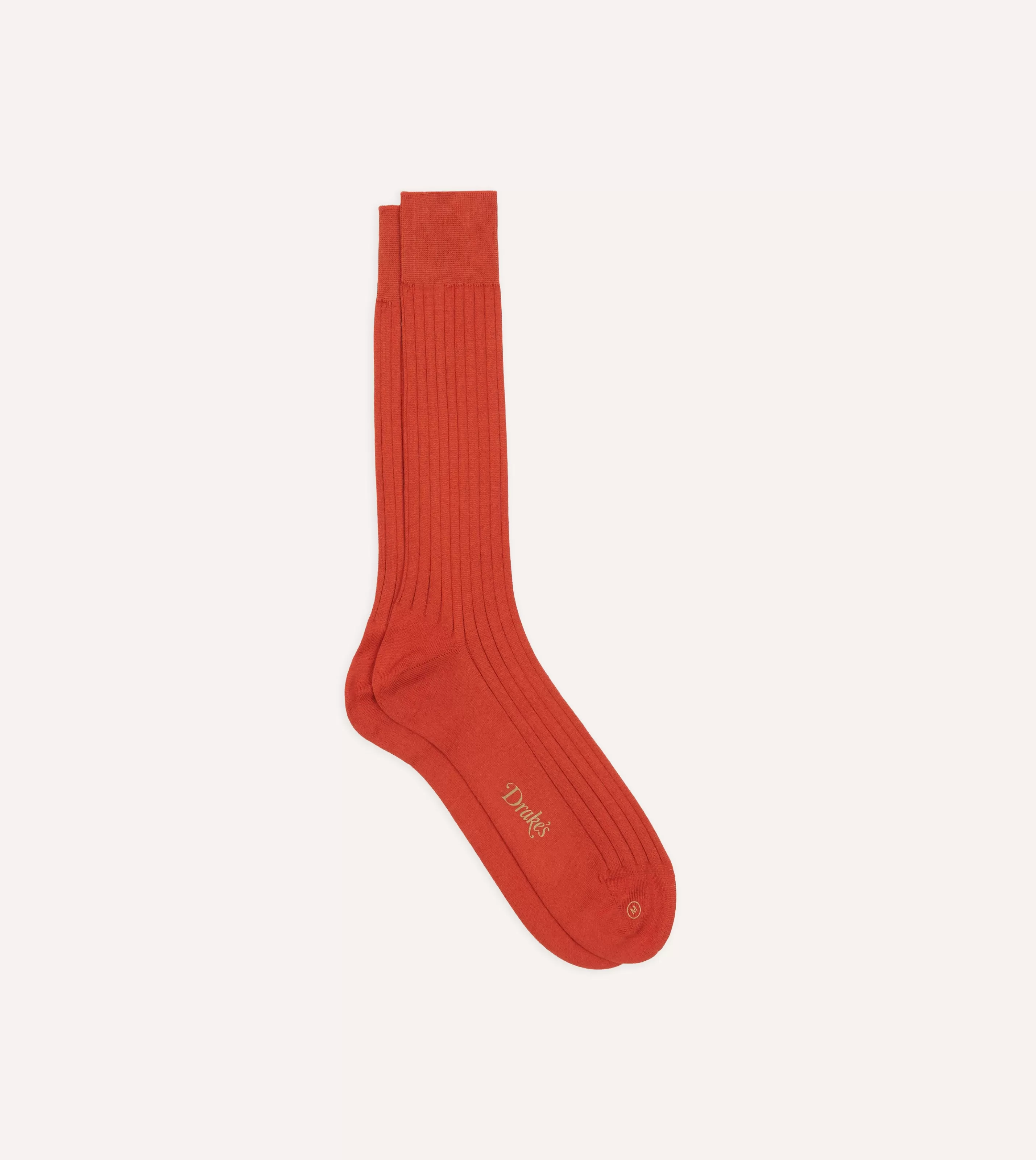 Drake’s Socks | Socks | Cotton Mid-Calf Socks Orange