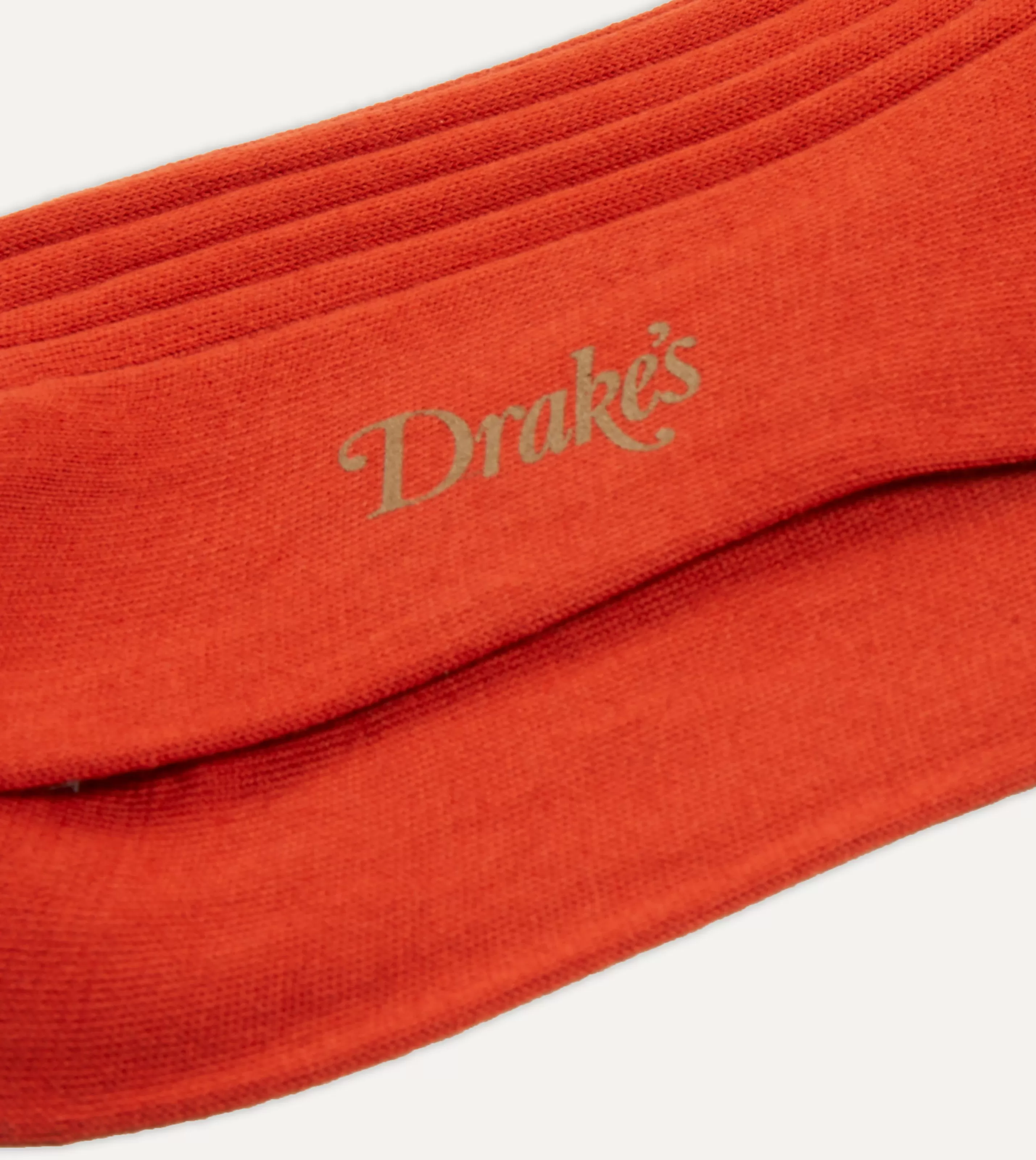 Drake’s Socks | Cotton Over-the-Calf Socks Orange