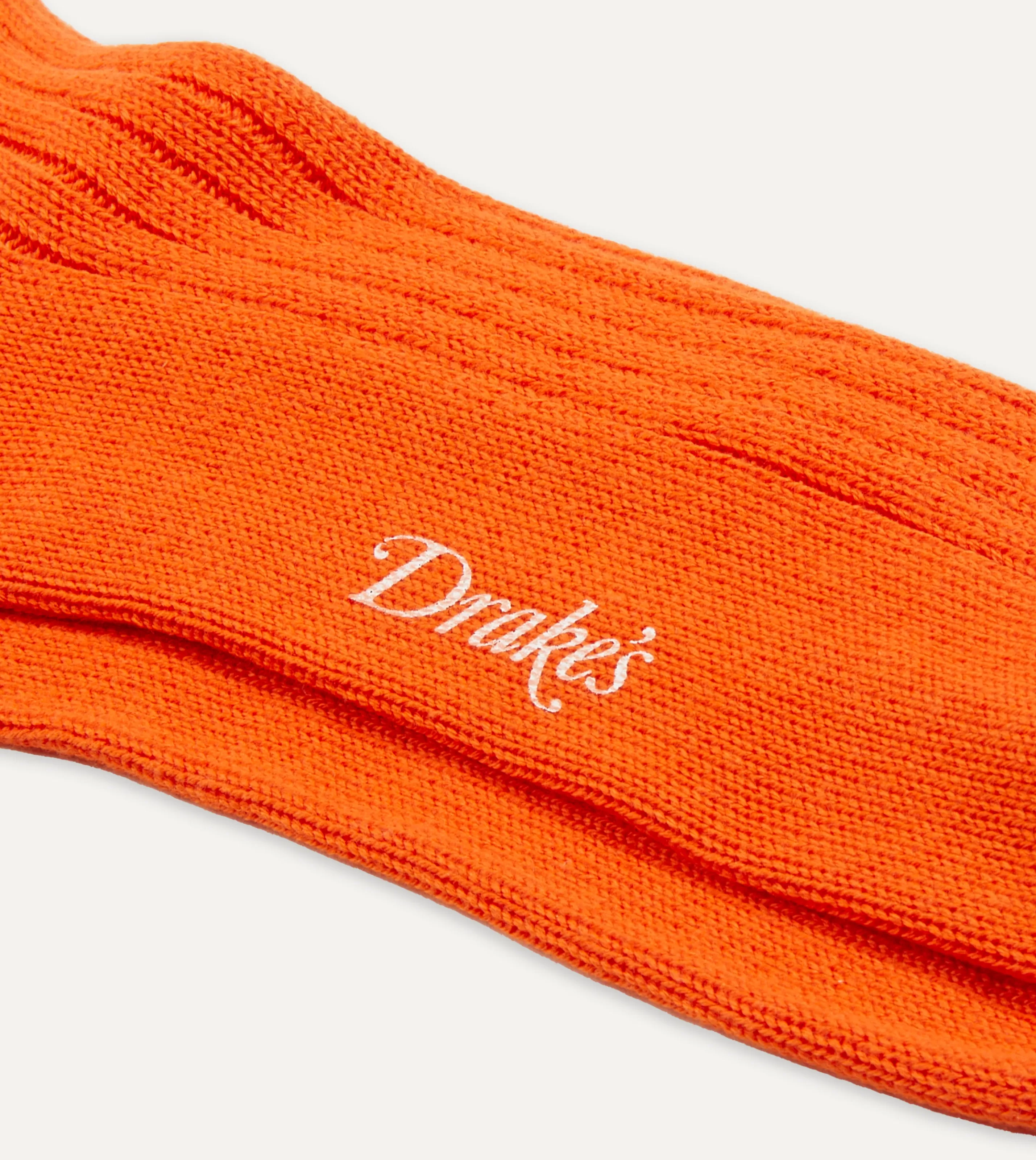 Drake’s Socks | Cotton Sports Socks Orange