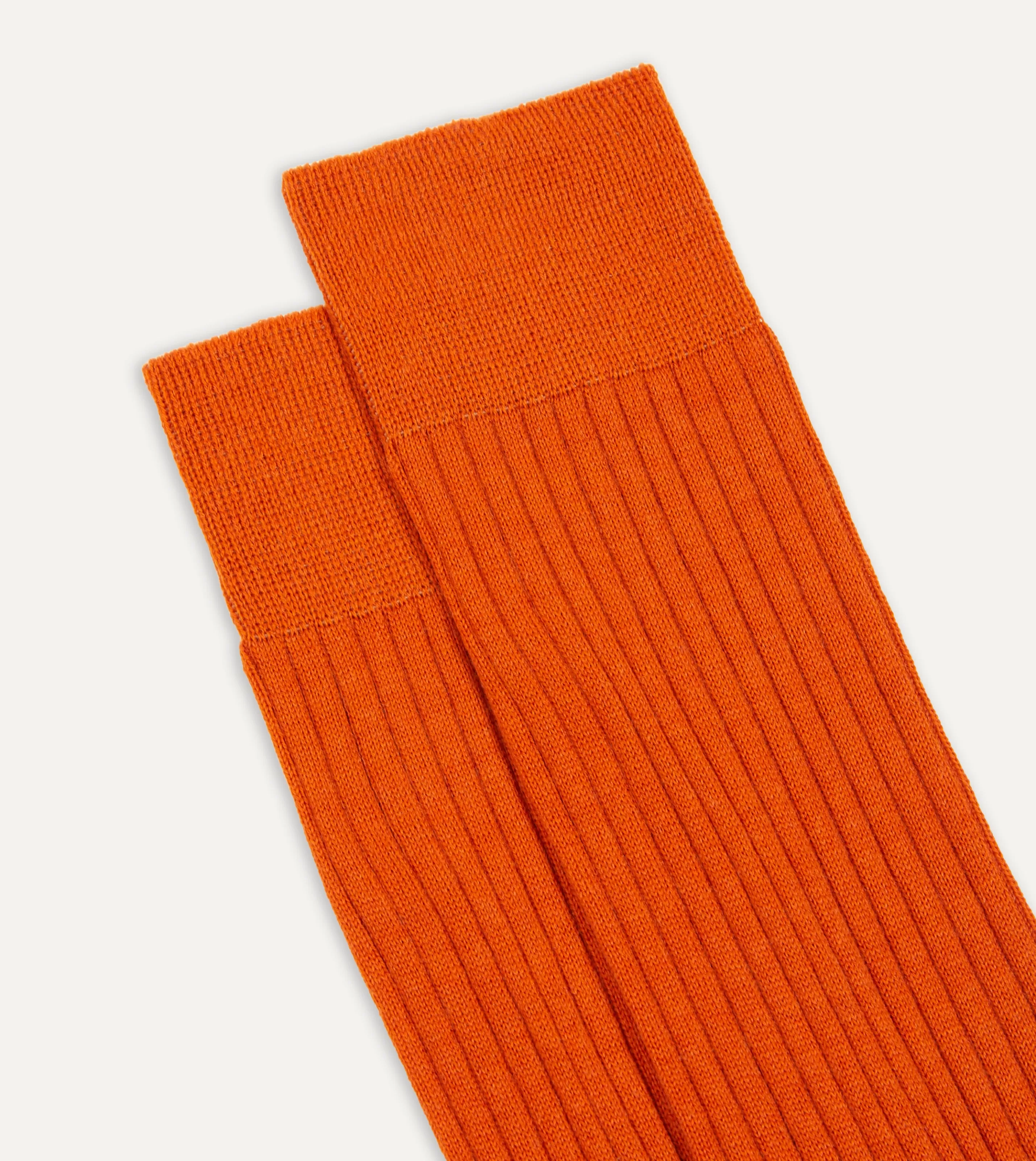 Drake’s Socks | Socks | Wool Mid-Calf Socks Orange