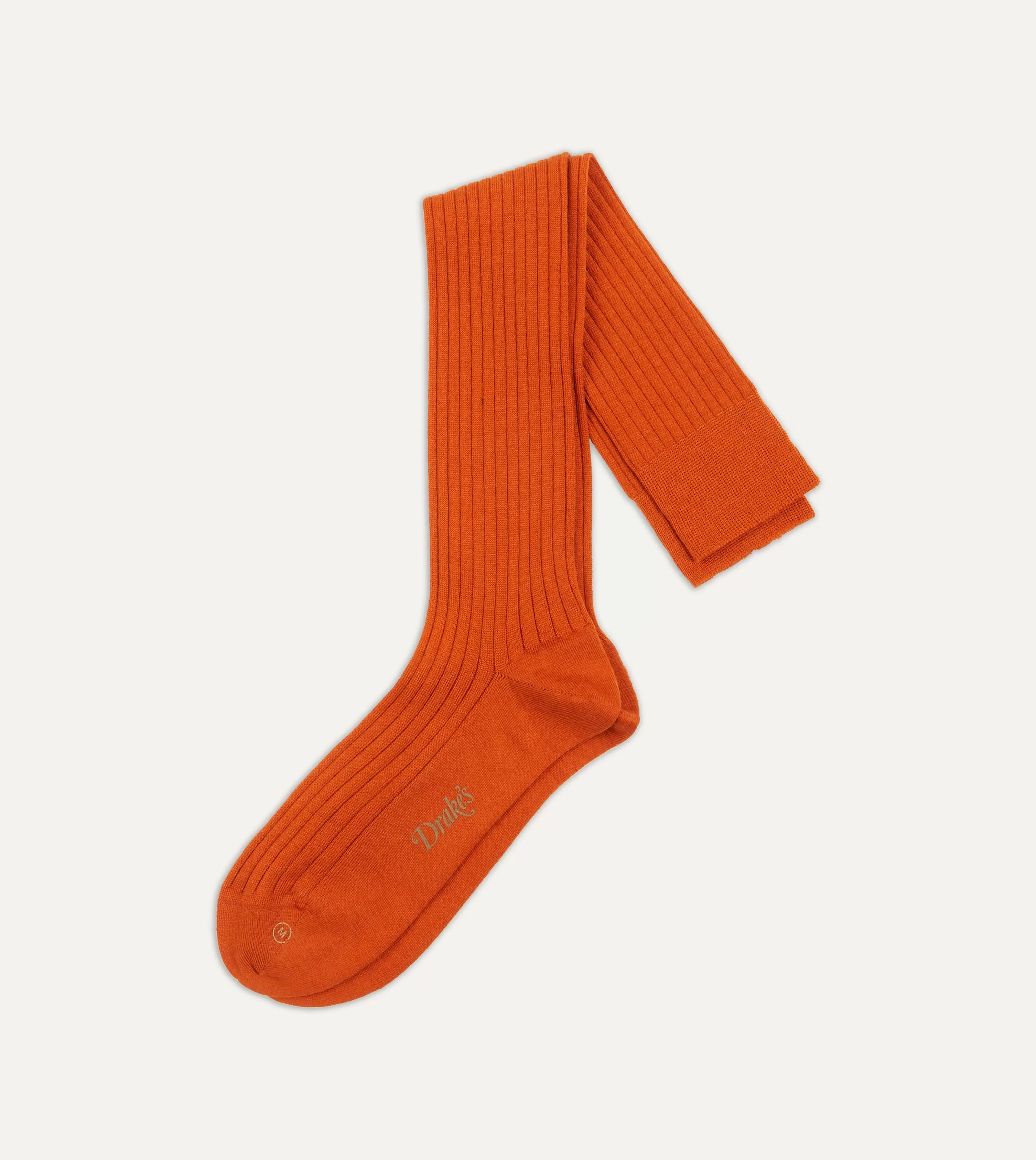 Drake’s Socks | Socks | Wool Over-The-Calf Socks Orange