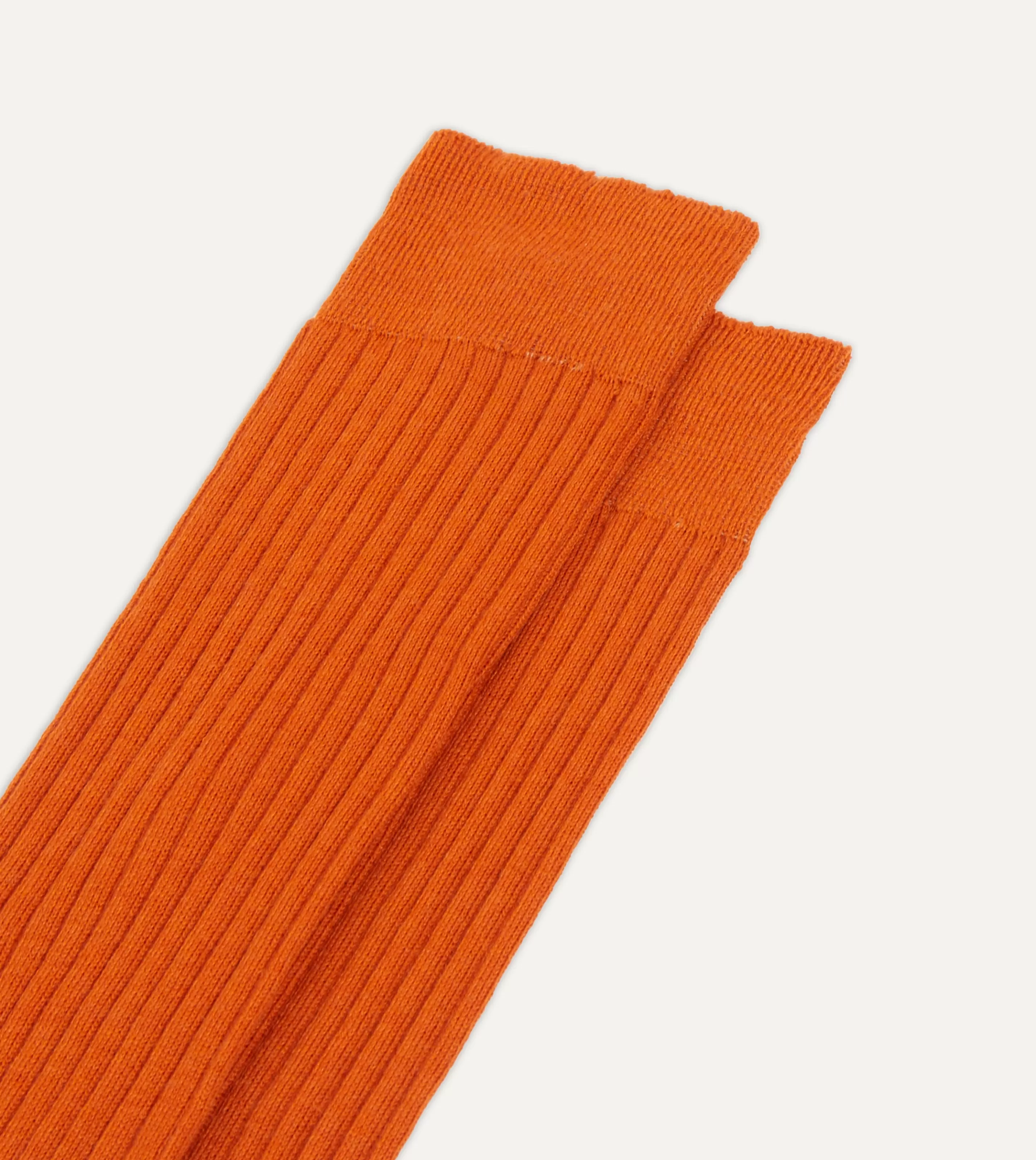 Drake’s Socks | Socks | Wool Over-The-Calf Socks Orange