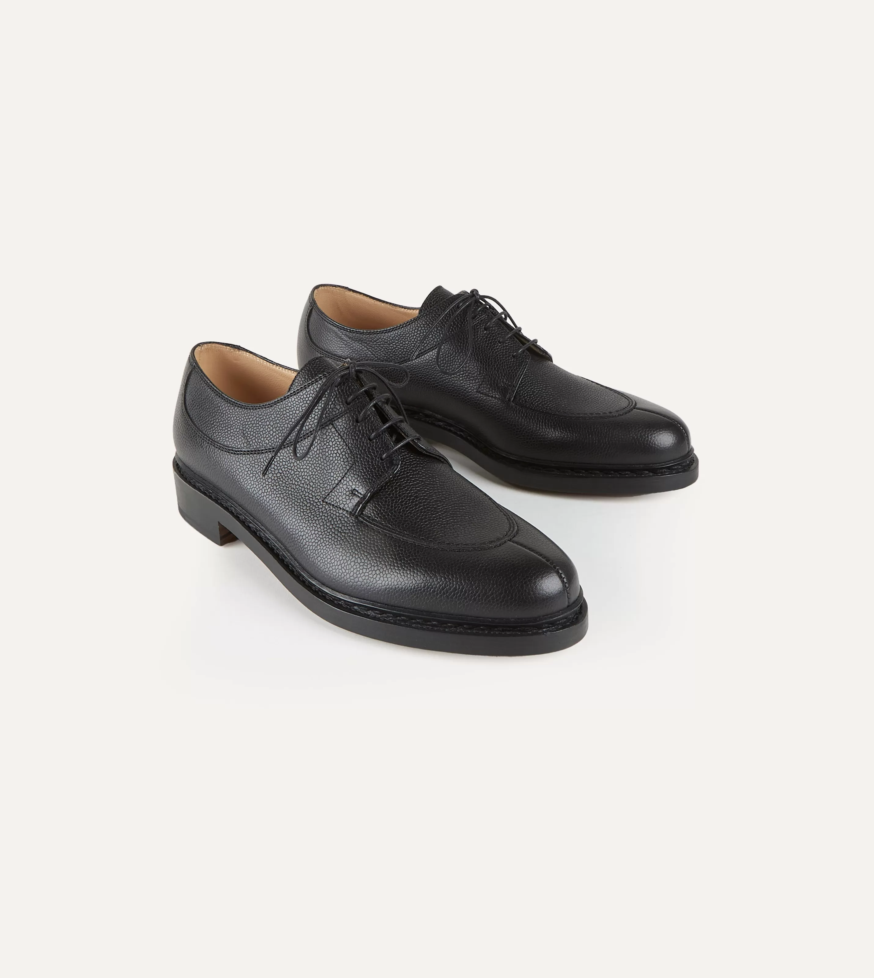 Drake’s Formal Footwear | Paraboot Avignon Black Grain Leather Derby Shoe