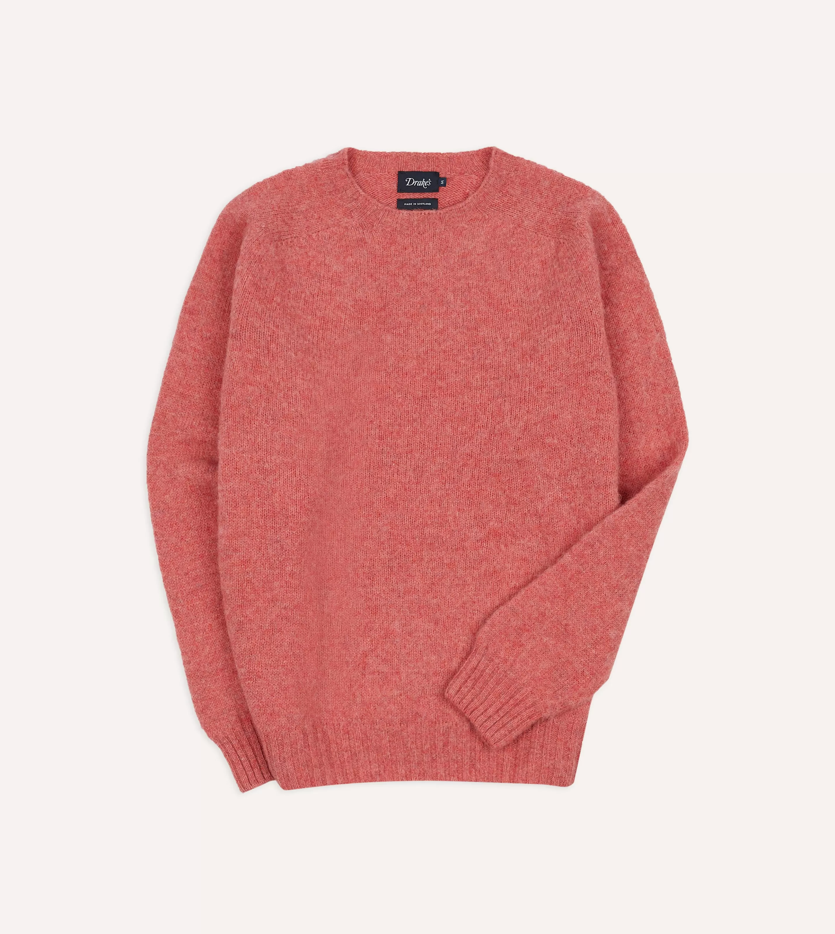 Drake’s Knitwear | Brushed Shetland Crew Neck Jumper Pink