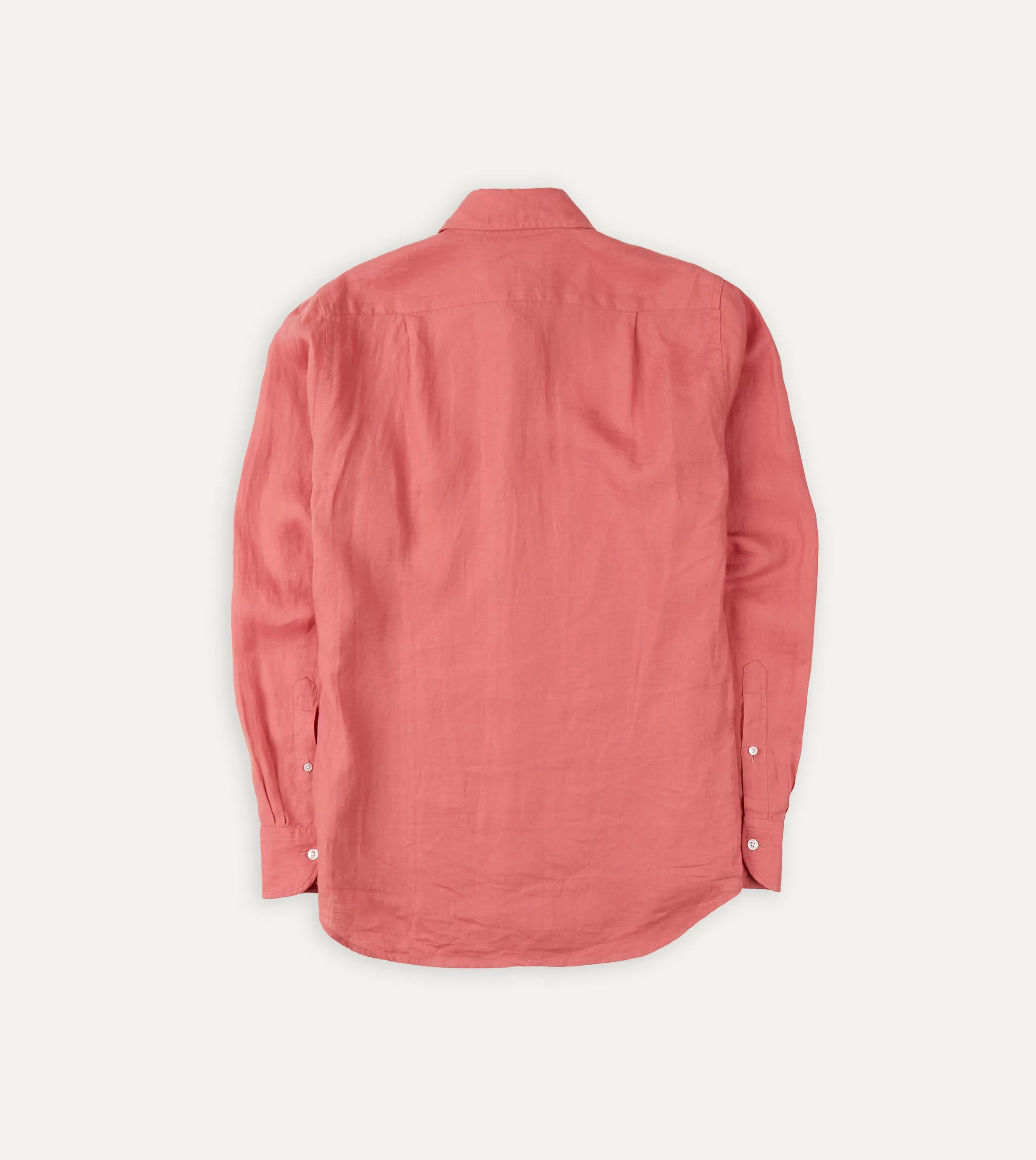 Drake’s Shirts | Linen Spread Collar Shirt Pink