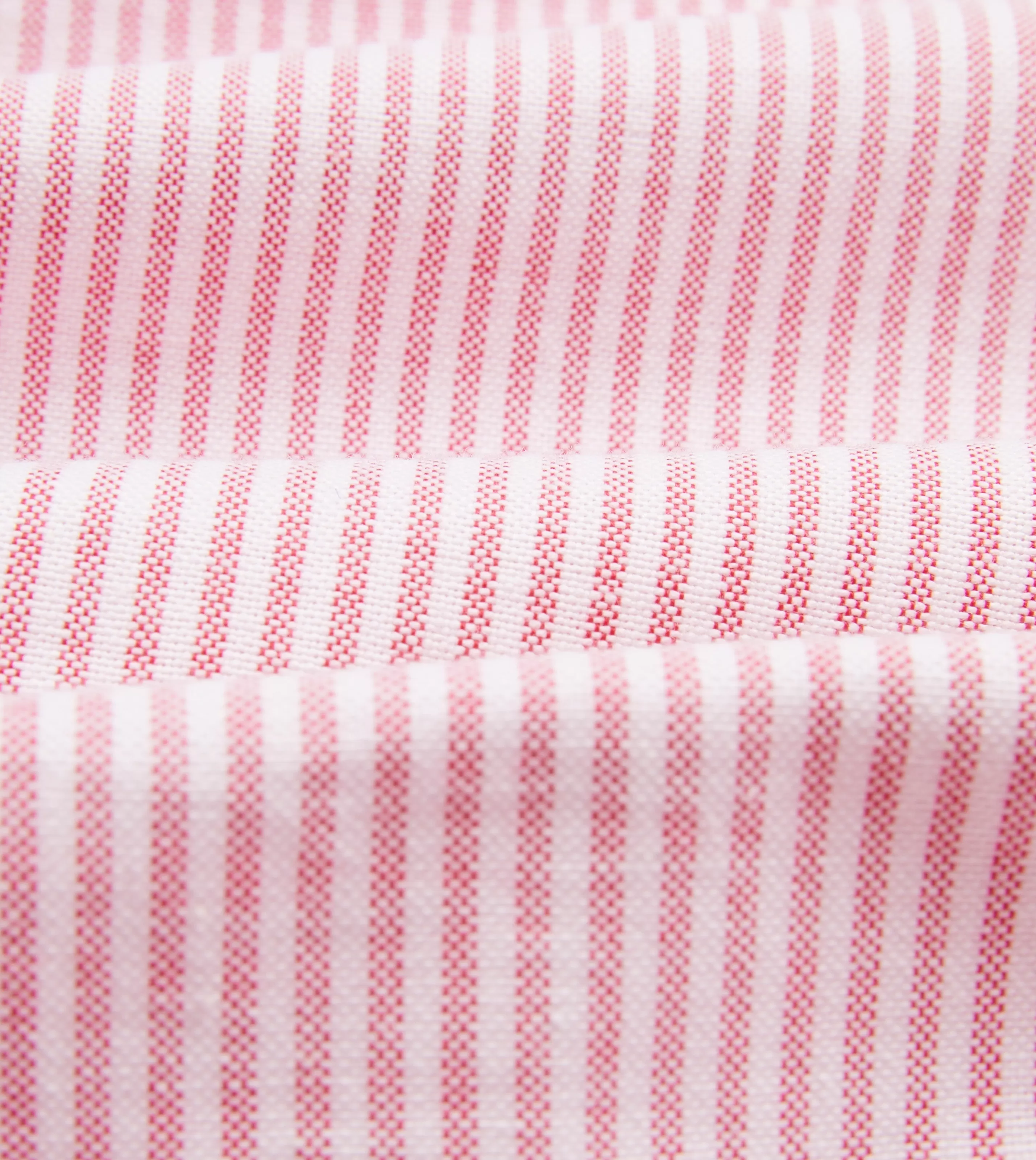 Drake’s Shirts | Formal Shirts | Ticking Stripe Cotton Oxford Cloth Button-Down Shirt Pink