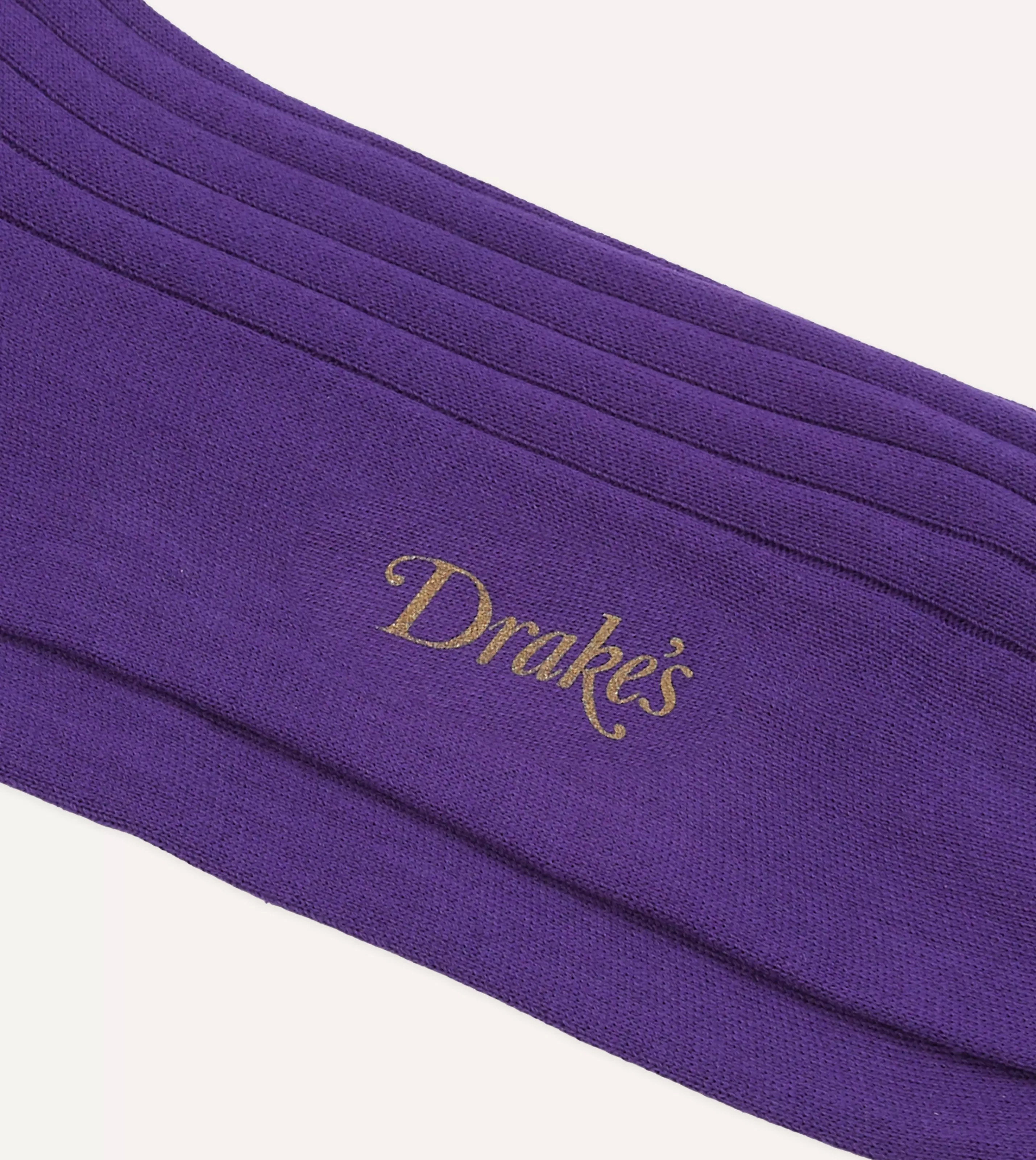 Drake’s Socks | Socks | Cotton Mid-Calf Socks Purple